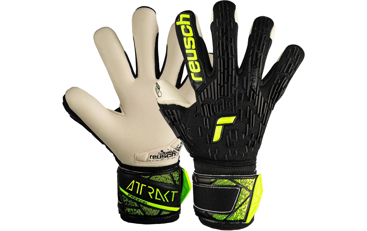 Reusch Attrakt Freegel Gold JR Finger Sup Grösse: 6, Farbe: black/safety yellow