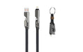 4smarts USB-C Kabel ComboCord Flat 2iin1 240W, 1.5m und 8 cm Keyring, graphit