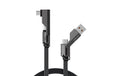 4smarts USB-C Kabel ComboCord Flat 2iin1 240W, 1.5m, graphit