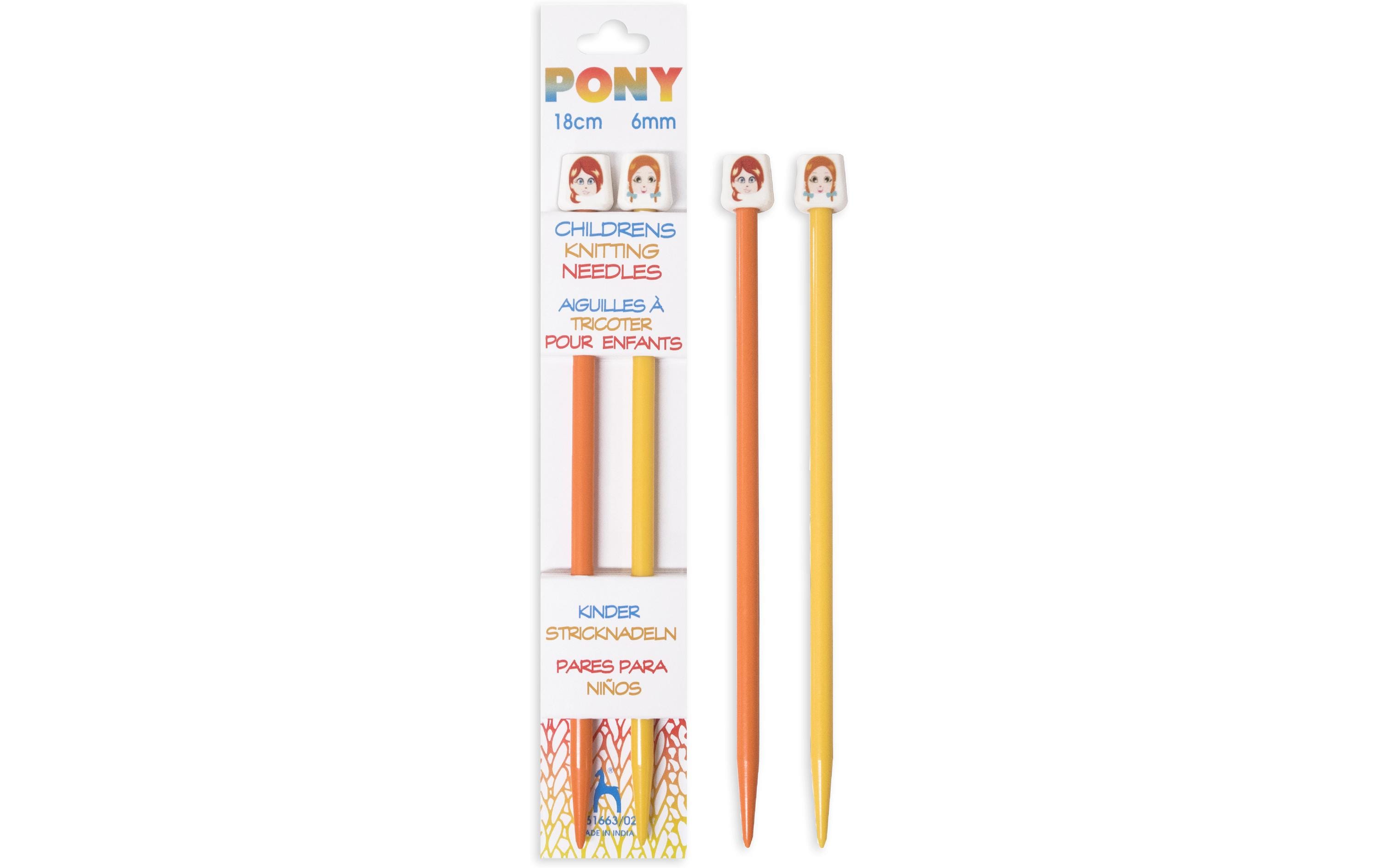 Pony Kinderstricknadel Kätzchen Grösse 6, 18 cm