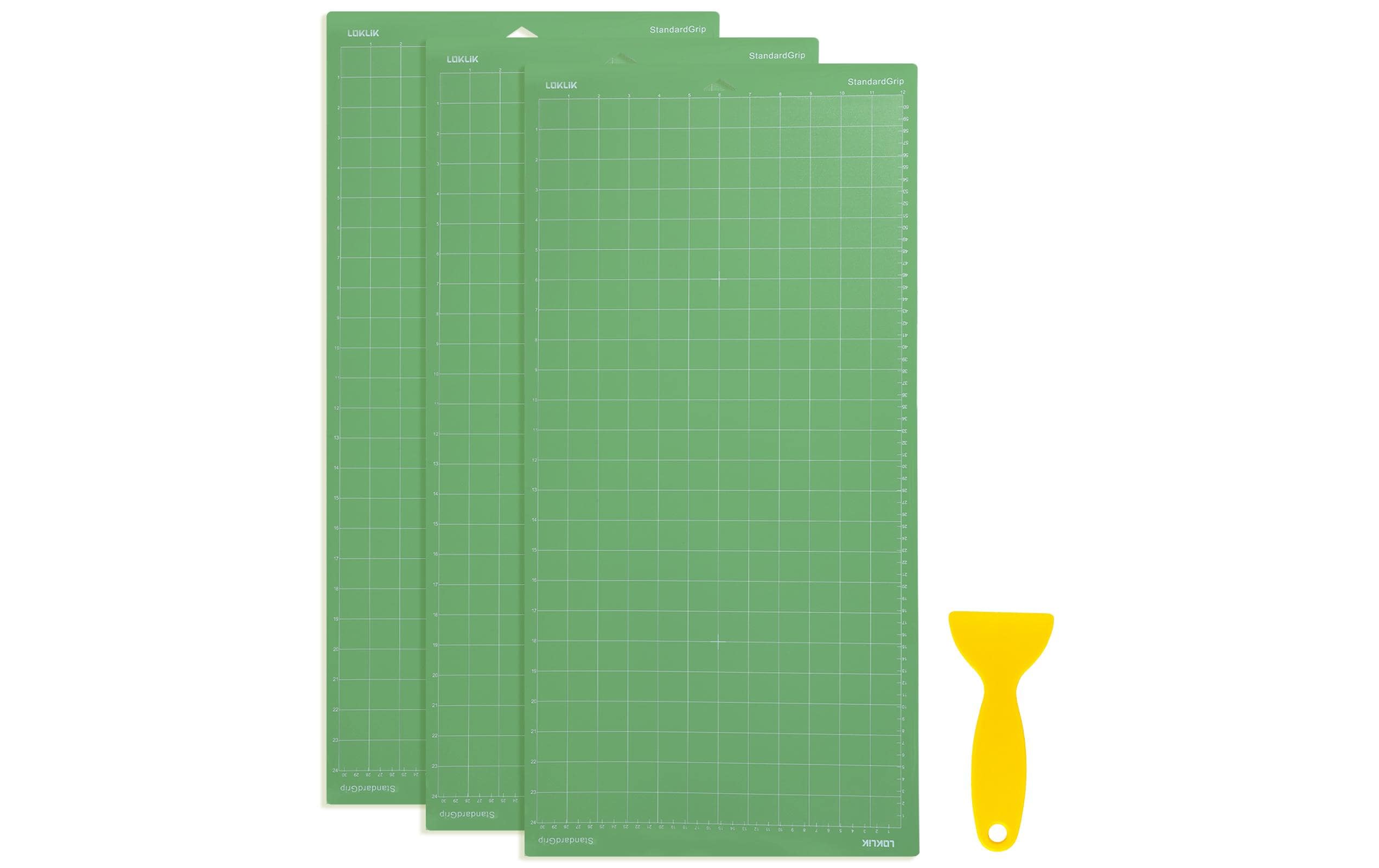 Loklik Schneidematte standard grip 30x60 cm 3er Set grün inkl. 1 Rakel