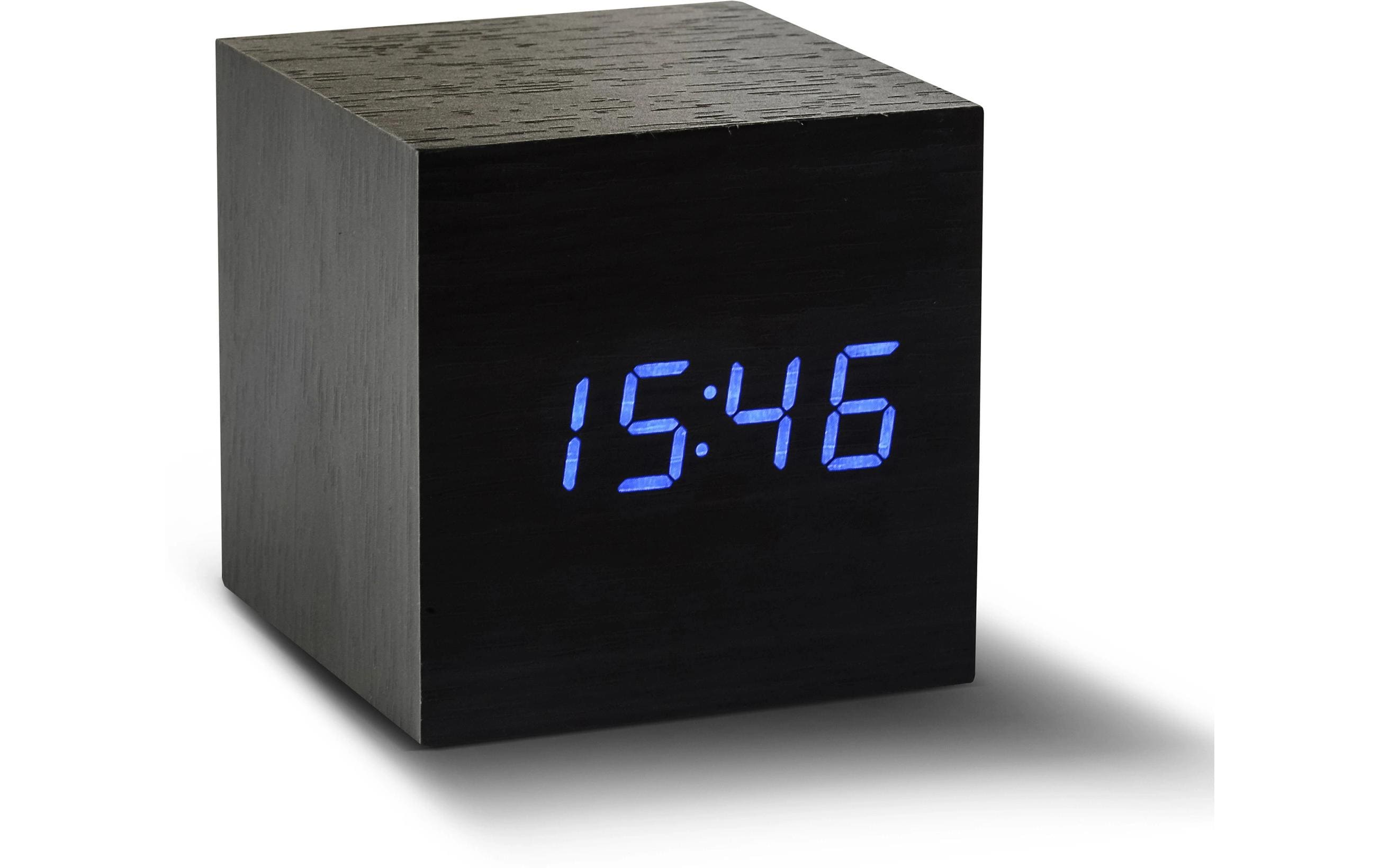 GINGKO Wecker Cube schwarz mit blauem Display