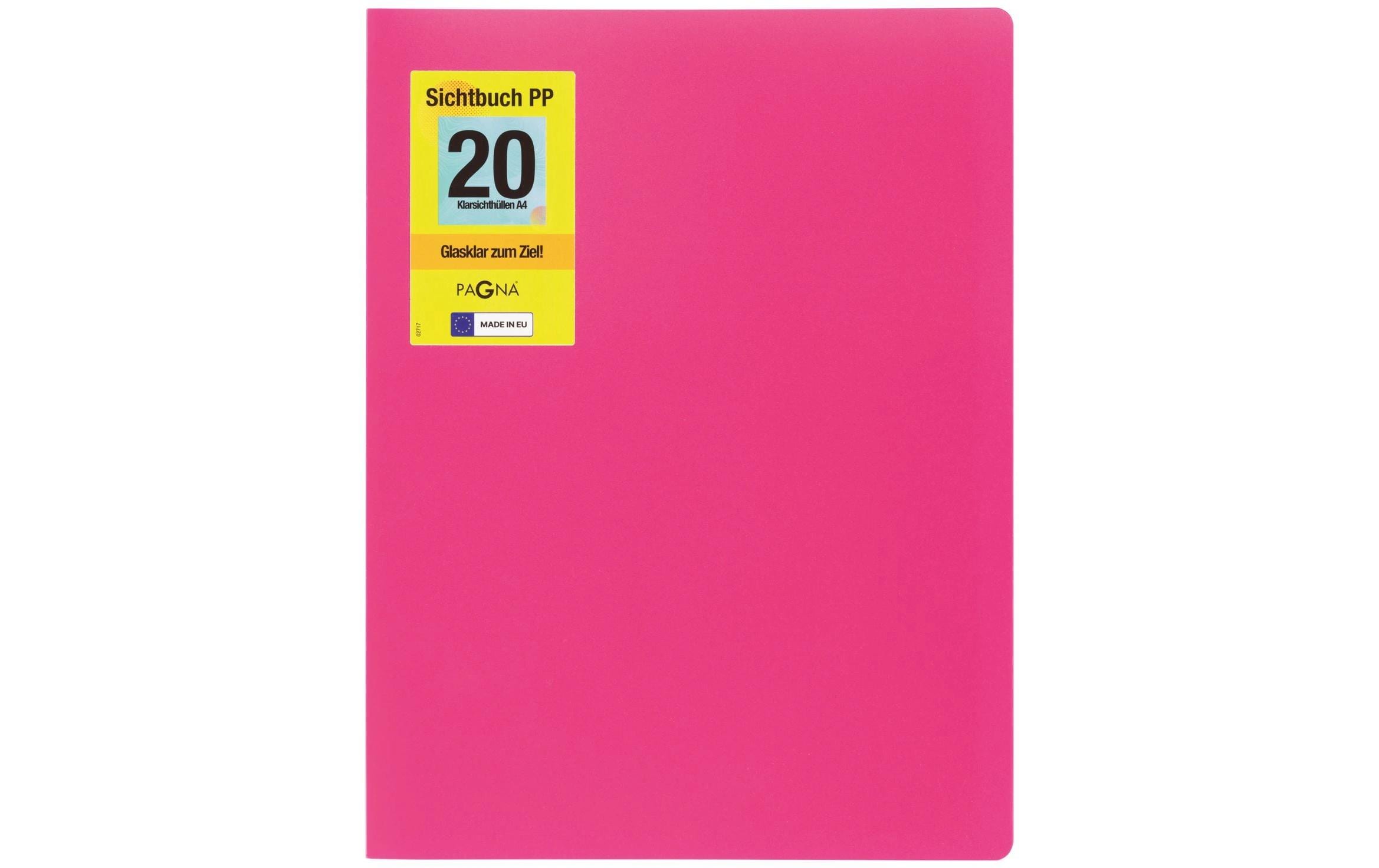 Pagna Sichtbuch School A4, PP mit 20 Taschen, dunkelrosa