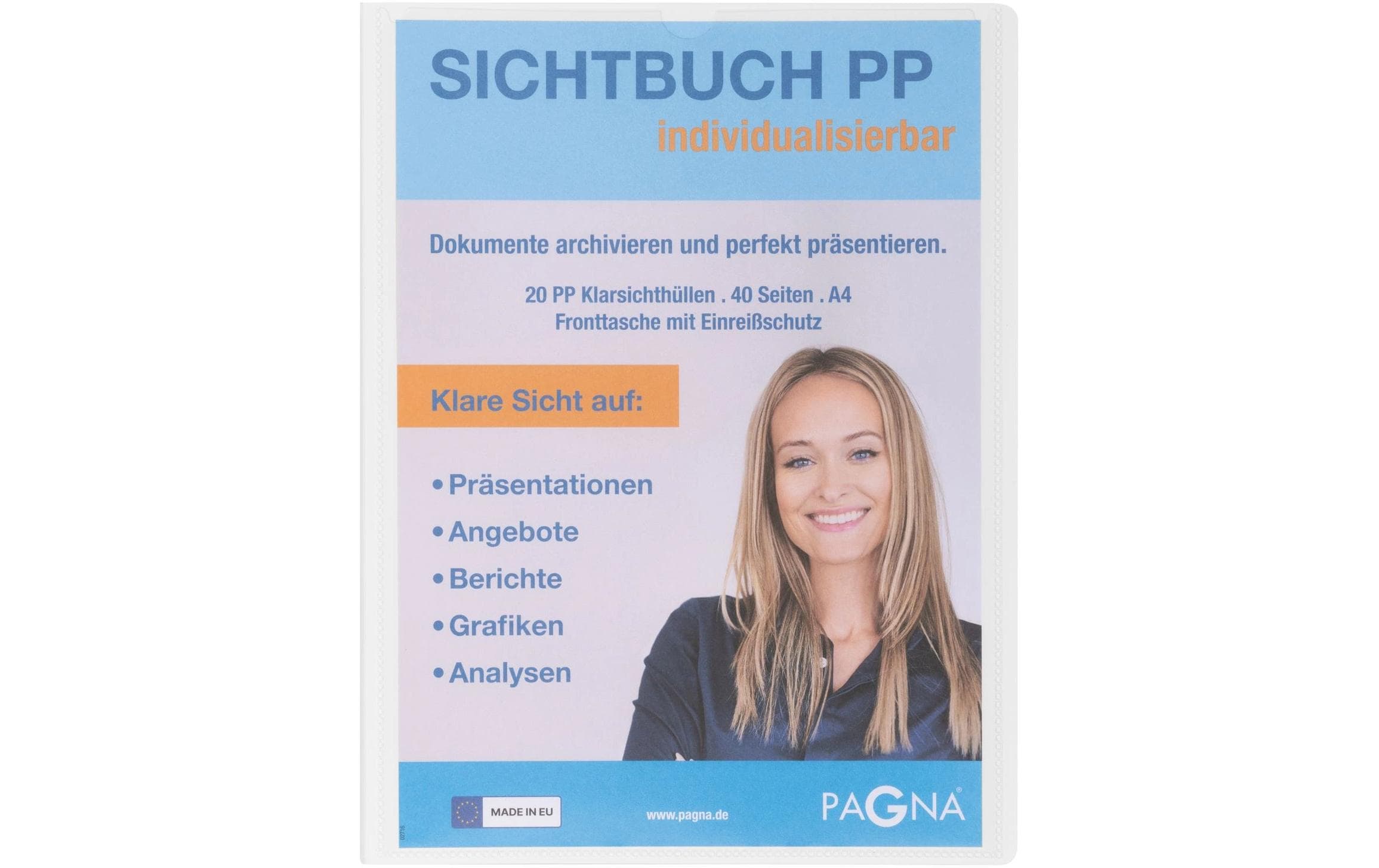 Pagna Sichtbuch mit Fronttasche, Office A4 PP mit 20 Taschen, weiss