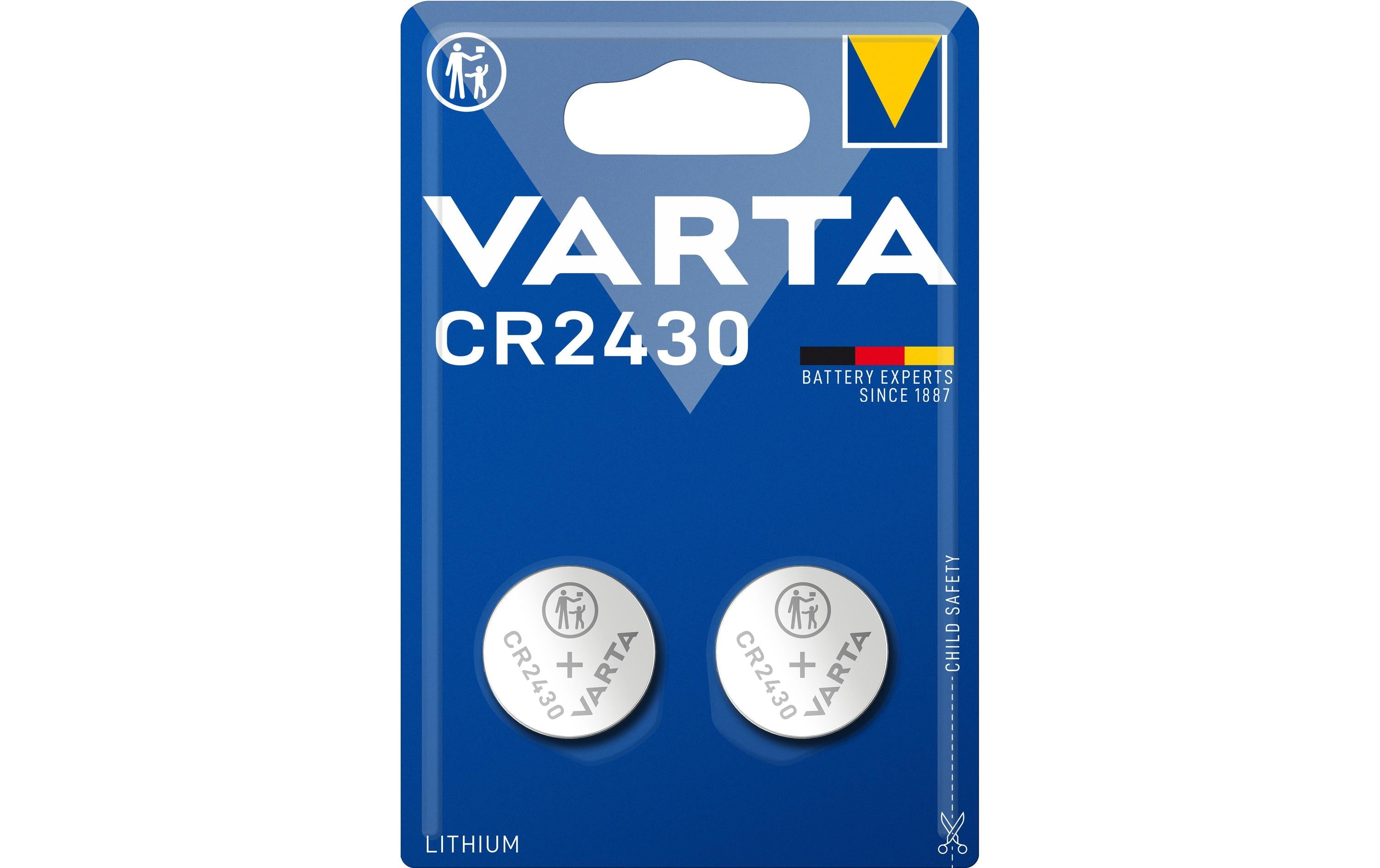 VARTA Knopfzelle CR2430, 3.0V, 2Stk 2 Stück, Blister Verpackung