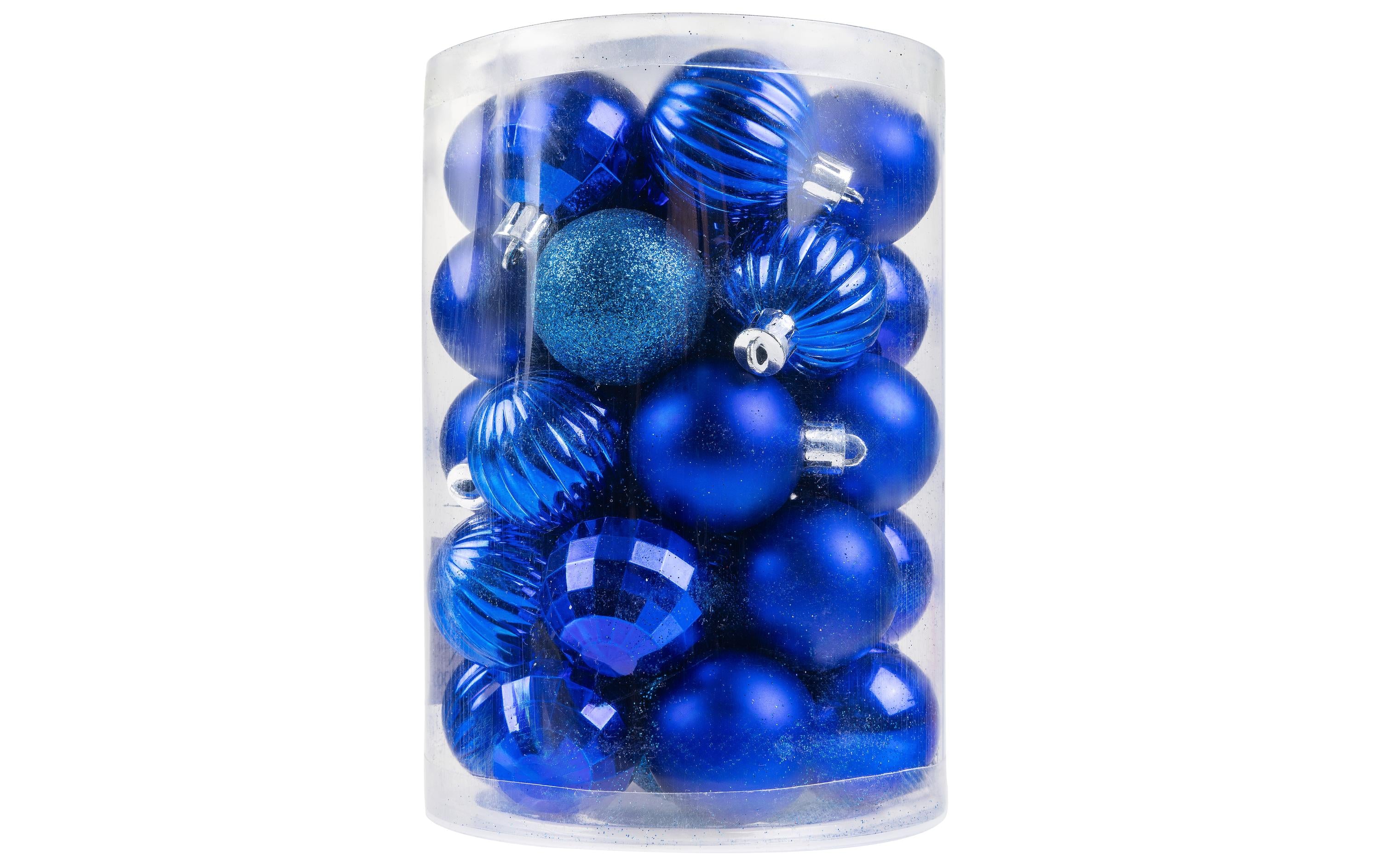 COCON Weihnachtskugeln royalblau, 34 Stk. Kunststoff, D: 4cm