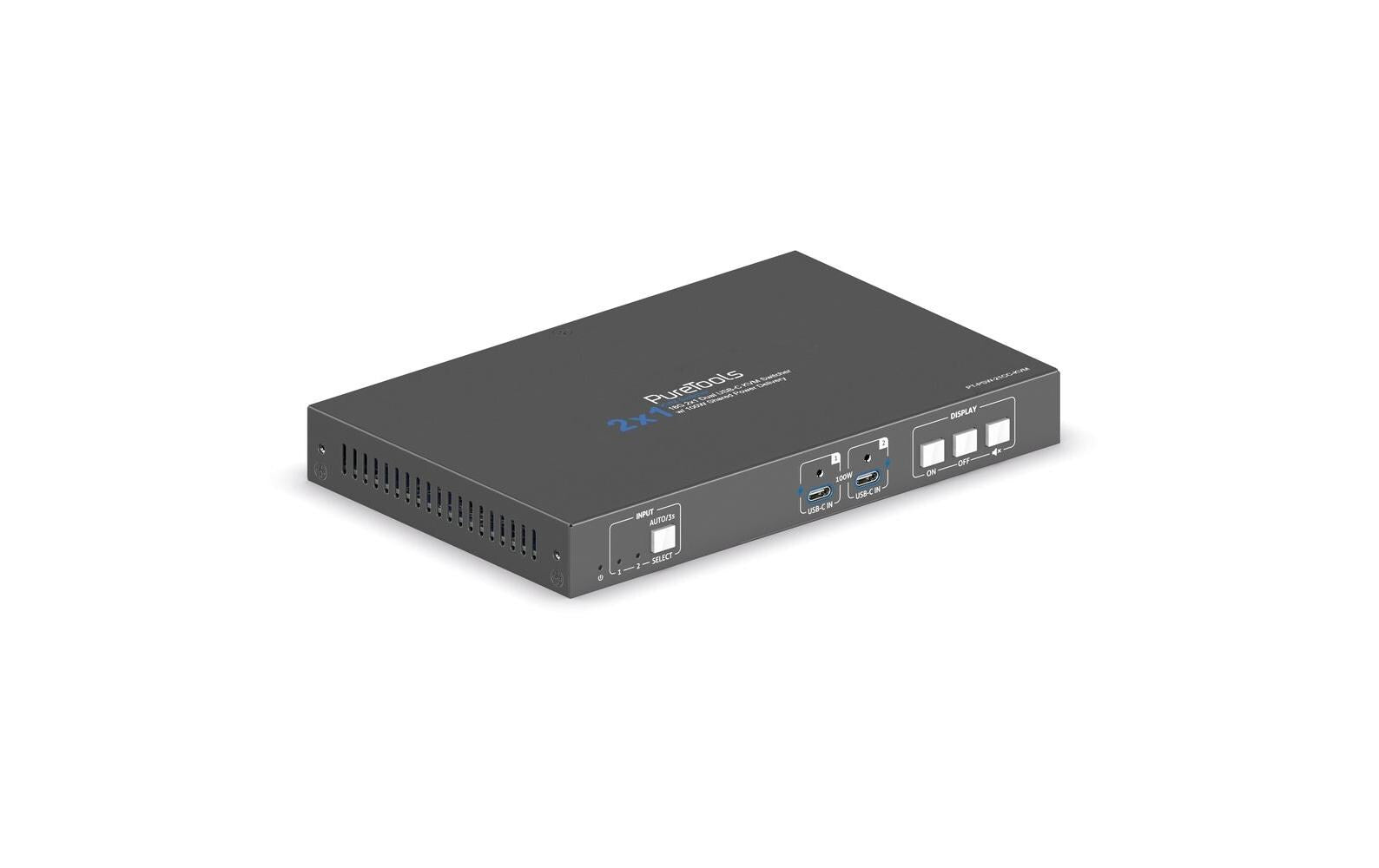 PureTools PT-PSW-21CC-KVM USB-C KVM Switcher mit 100W PD