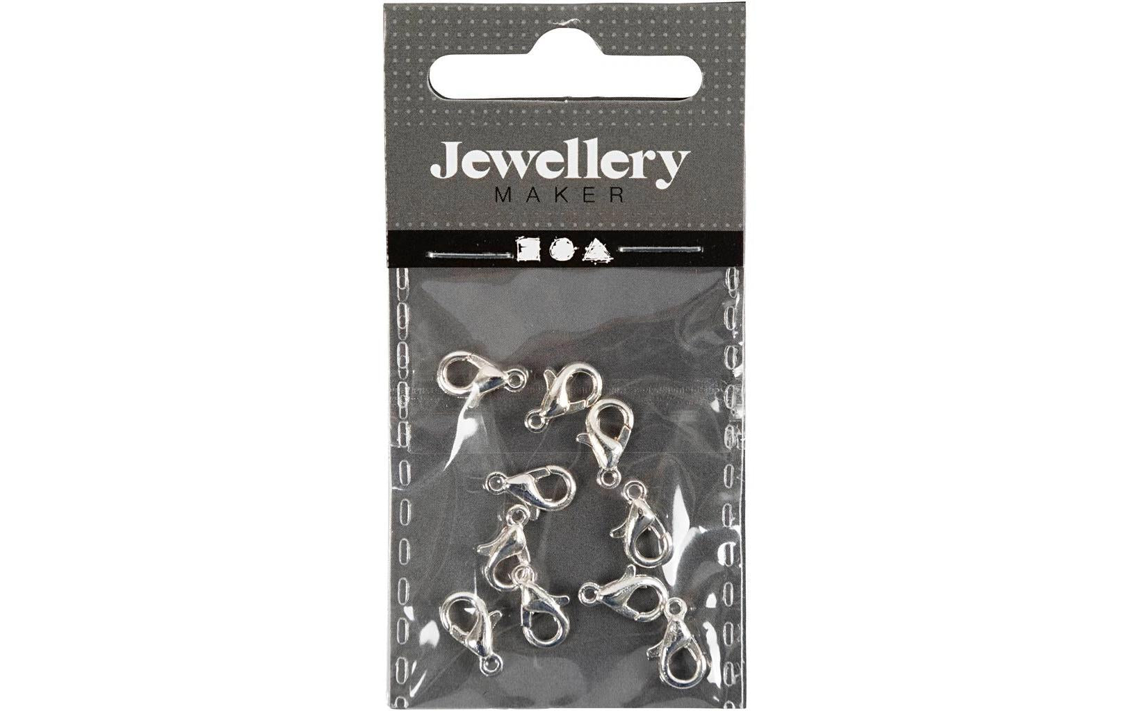 Creativ Company Verschluss Karabiner 10mm, silber, 10 Stk
