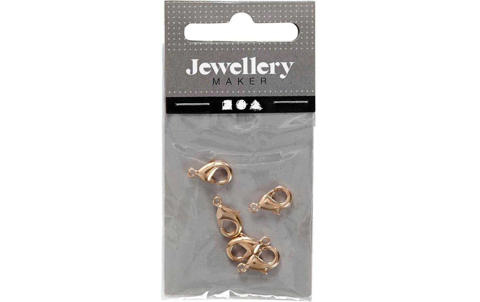 Creativ Company Verschluss Karabiner 10mm, gold, 5 Stück.