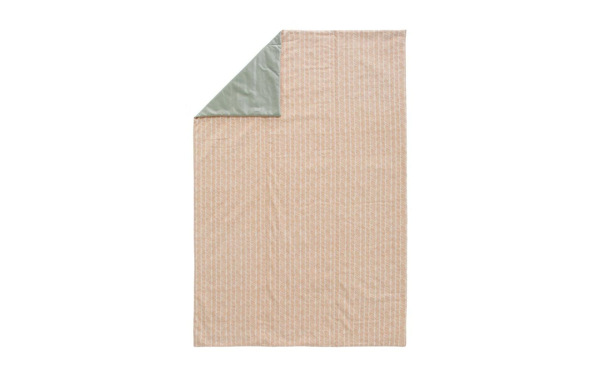 URBANARA Picknickdecke 190x130cm Mallur apricot/weiß/salbeigrün