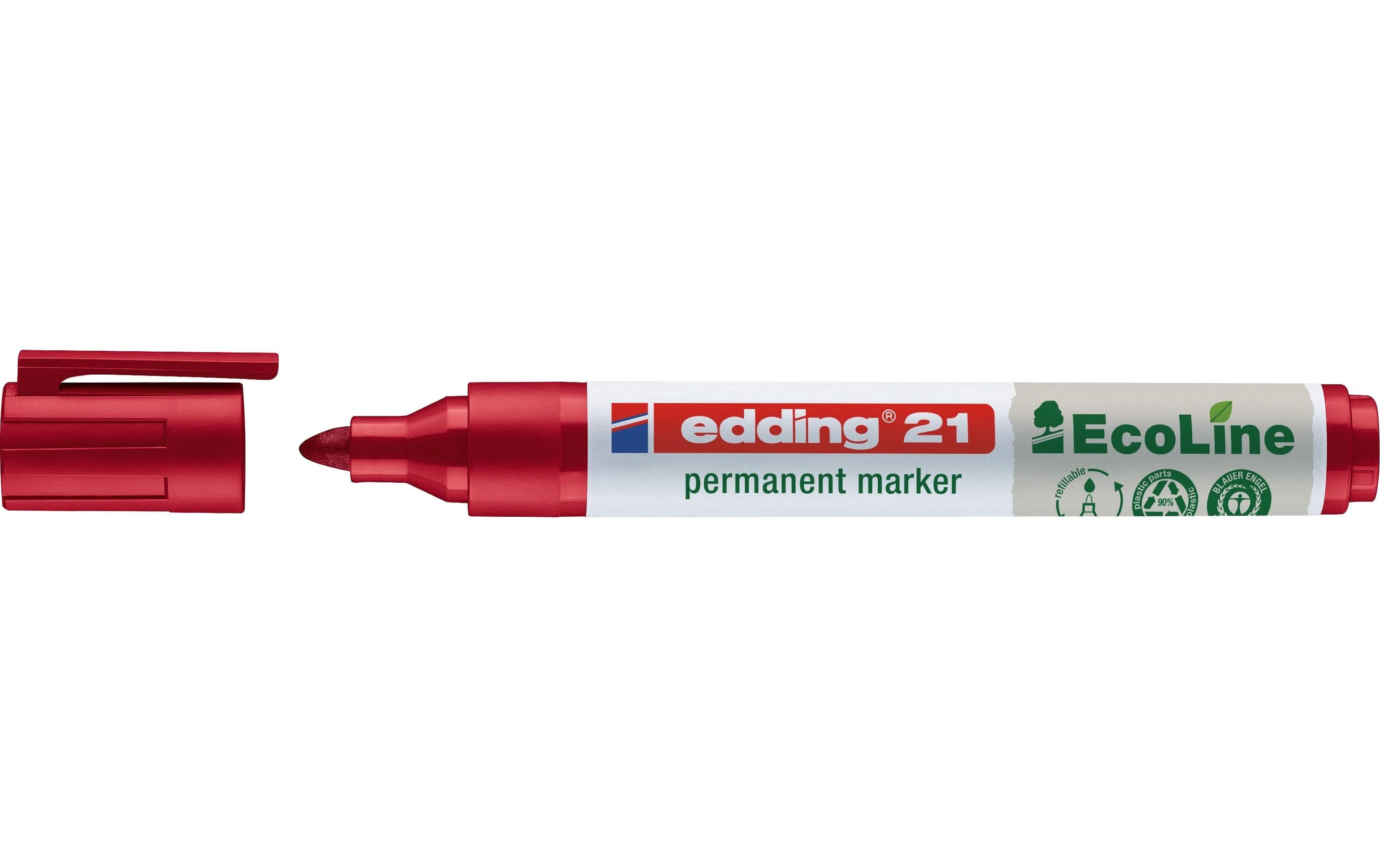 Edding Permanent Marker 21 Ecoline rot, 1 Stück