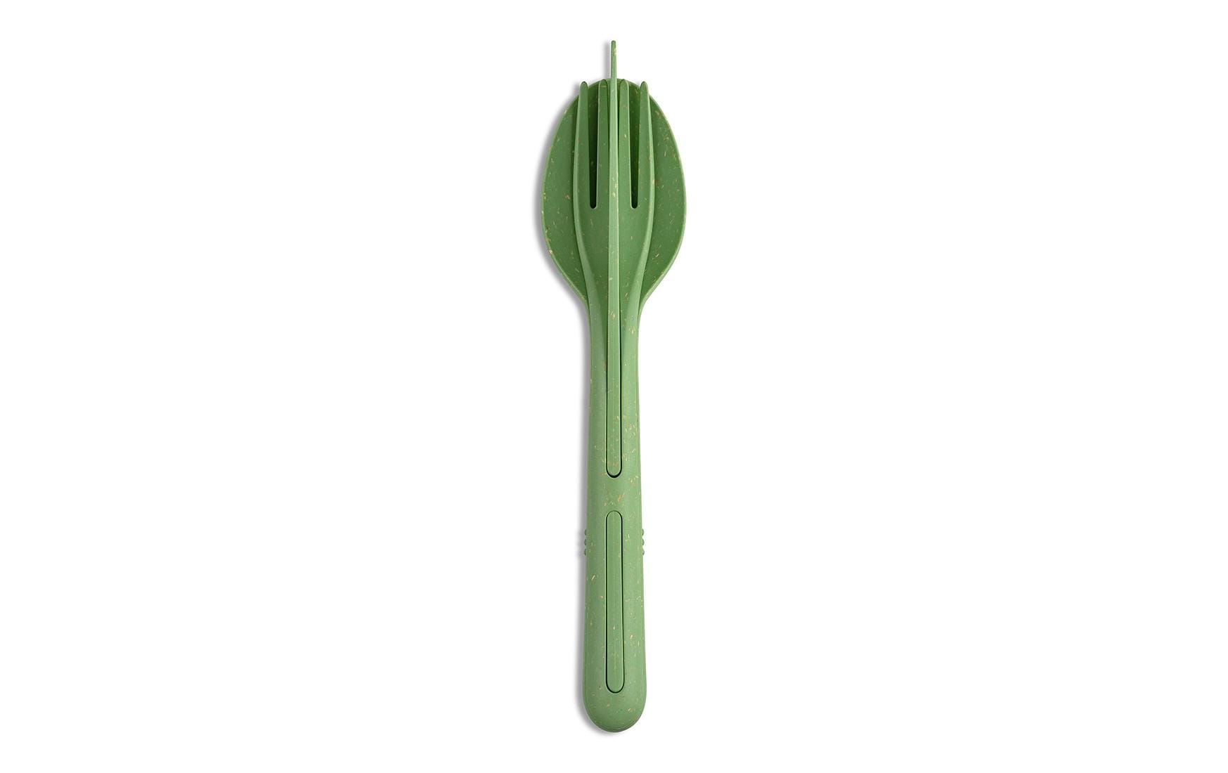 Koziol Besteckset KLIKK leaf green je 1 Gabel, Löffel, Messer
