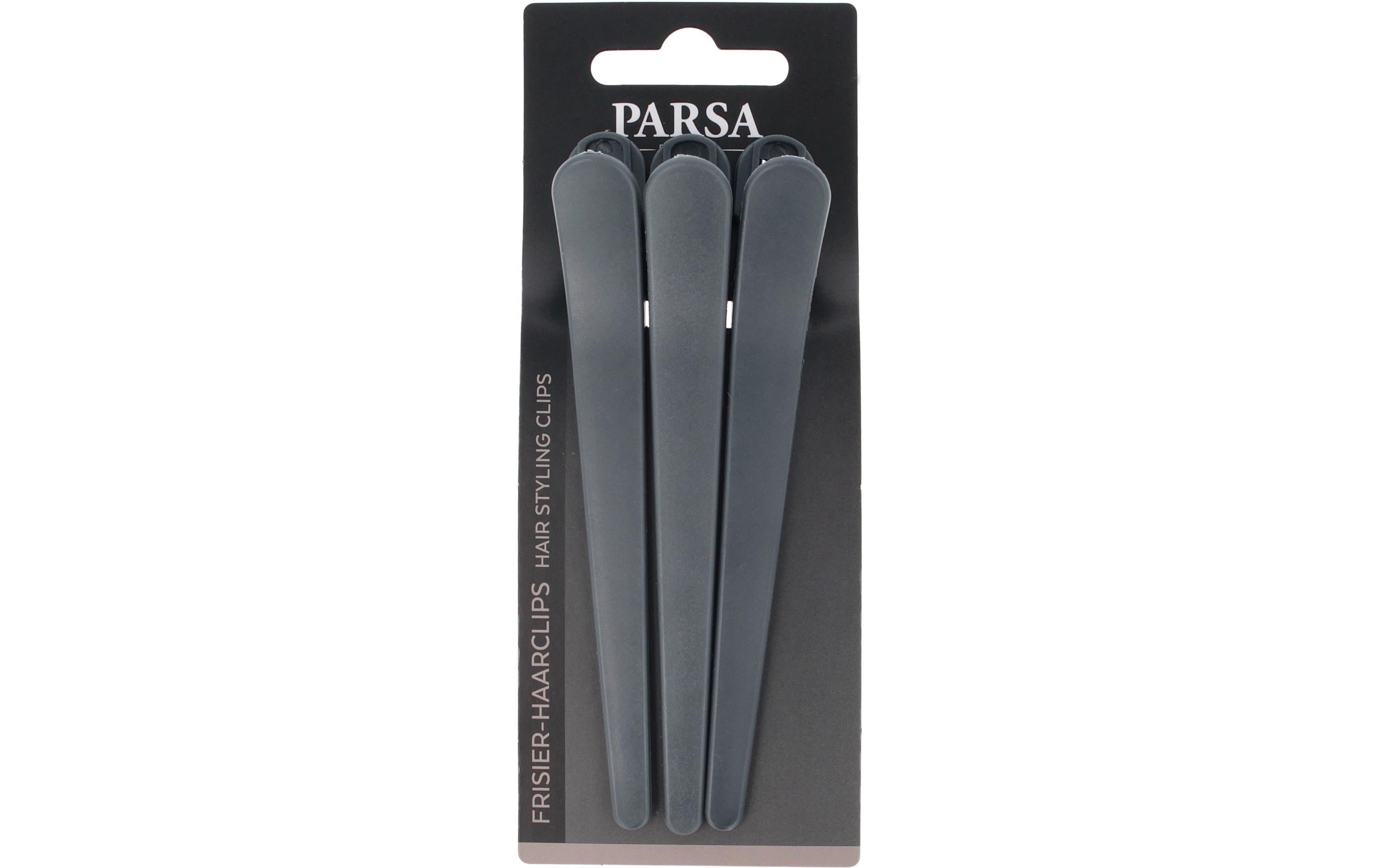 PARSA Frisier-Haarclips, grau 4 Stück, 9 cm
