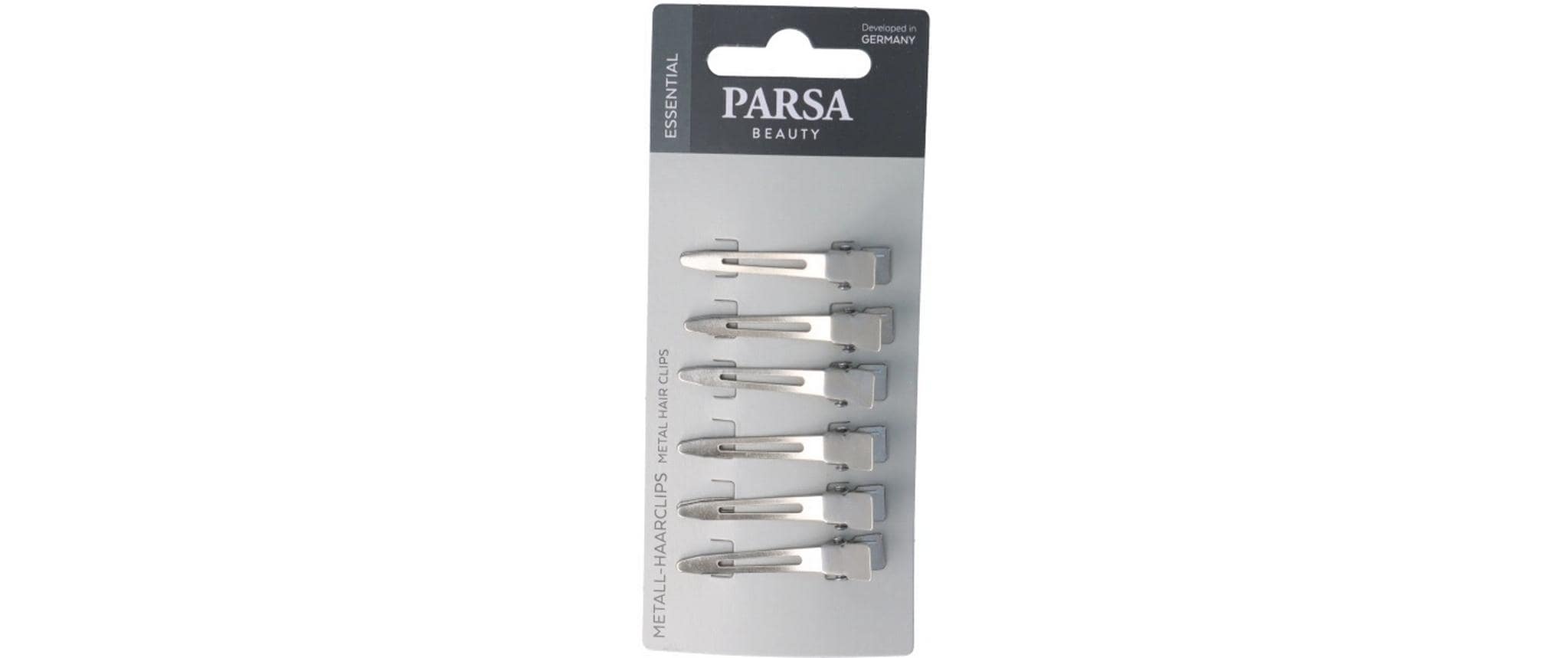 PARSA Metall Haarclips, silber 6 Stk.