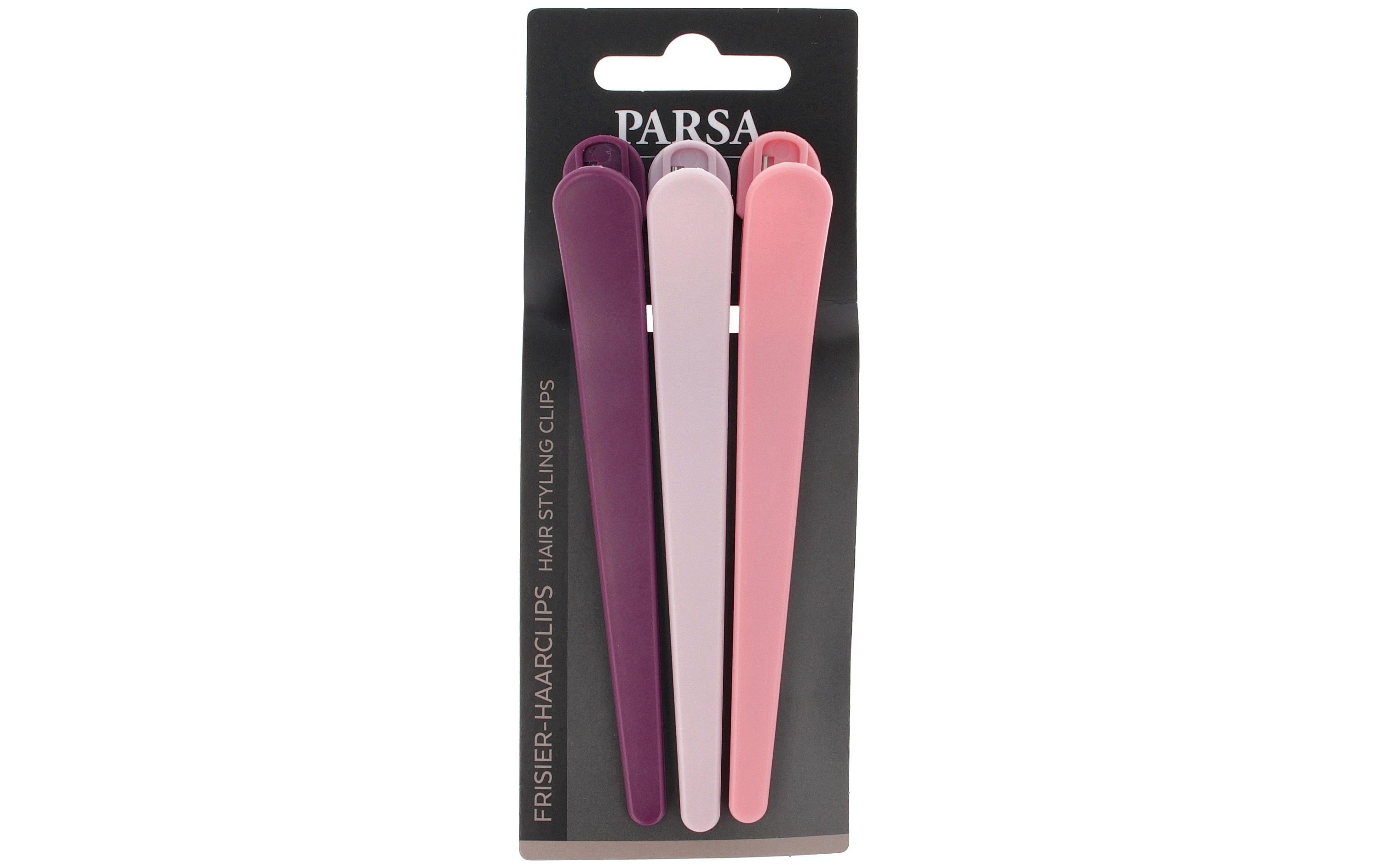 PARSA Frisier-Haarclips, lila-pink-rosa 4 Stück, 9 cm