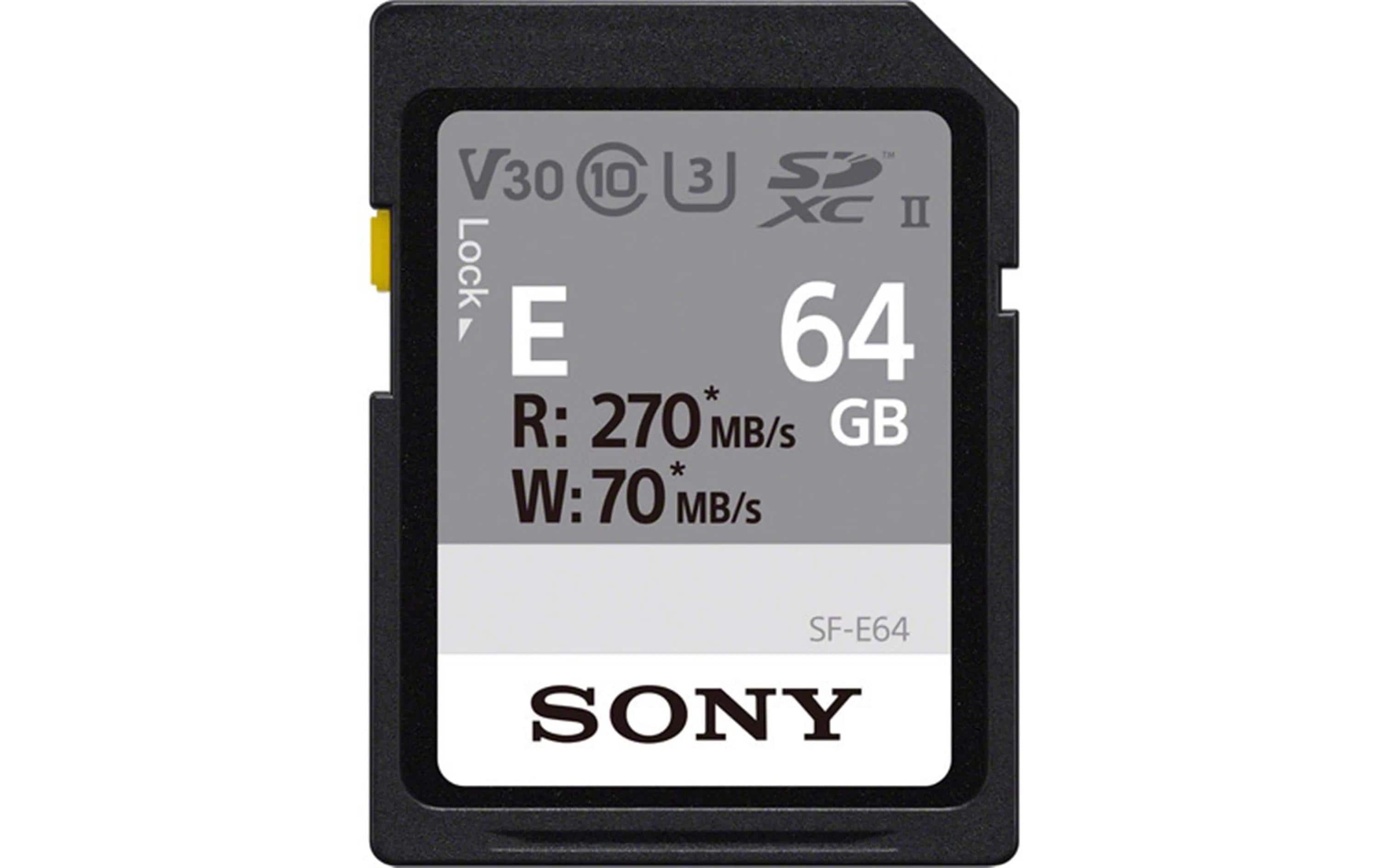 Sony SDXC Card UHSII 64GB lesen 270MB/sec, schreiben 70MB/s