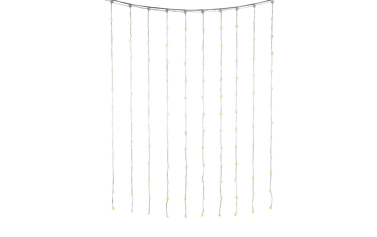 Konstsmide LED Lichtervorhang 120 Schneebäl 120 bernsteinfarbene LED, USB, IP20