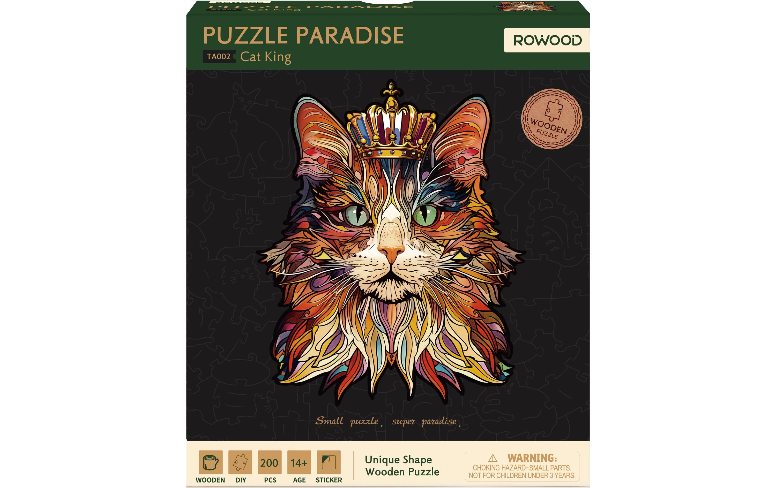 Robotime Katzenkönig 3D-Puzzle Puzzle: 200 Teile, Alter 6-99