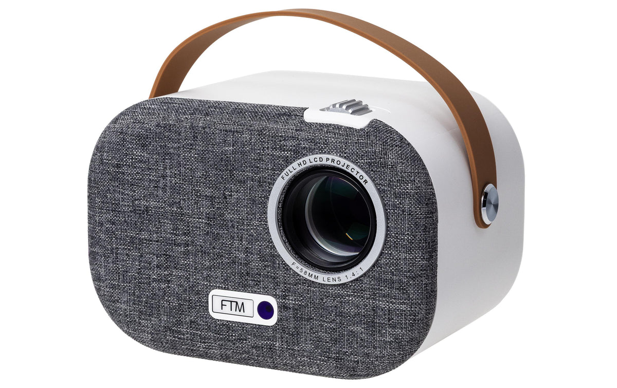 FTM LED-Projektor Android Mini,4K Full-HD 200 ANSI-Lumen, 10000:1, WiFi Dual, 16:9