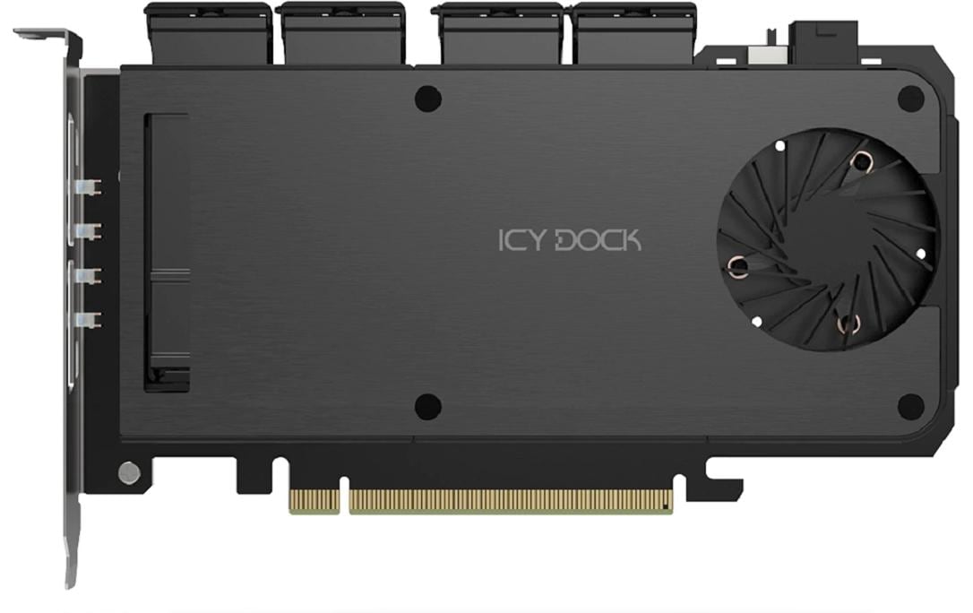 ICY DOCK Wechselrahmen M.2 MB204MP-B schwarz, 4x M.2 PCIe NVMe to PCIe 5.0 x16