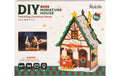 RoboTime Funkelndes Weihnachtshaus Holzbausatz, inklusive LEDs