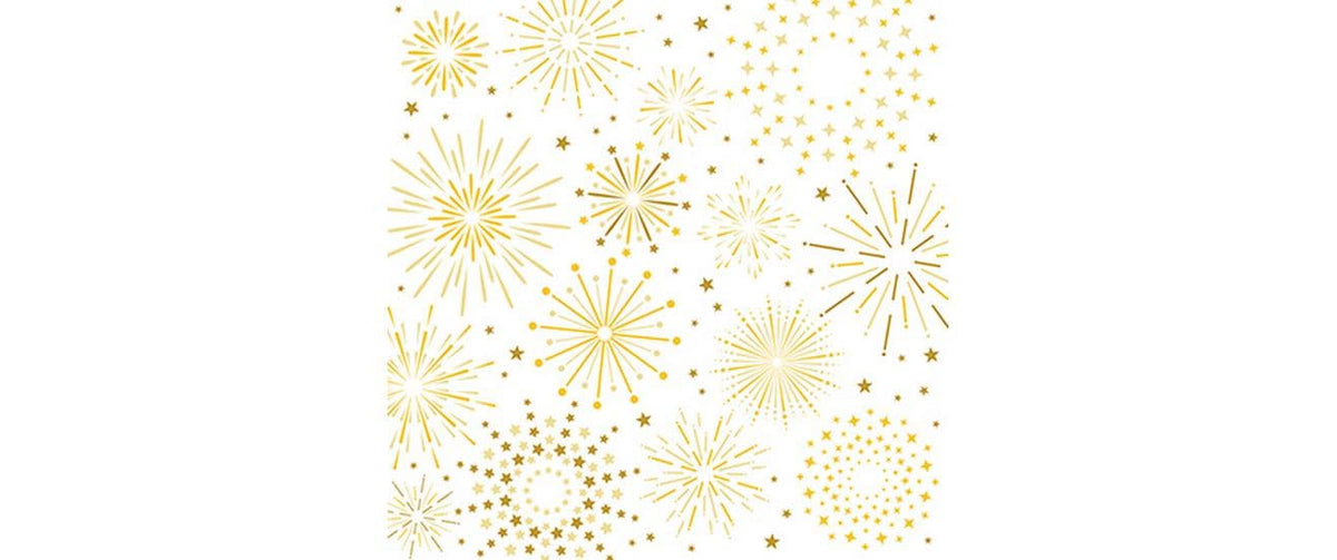 B+C Weihnachtsservietten Firework white Grösse 25x25cm, 20 Stück, 3-lagig