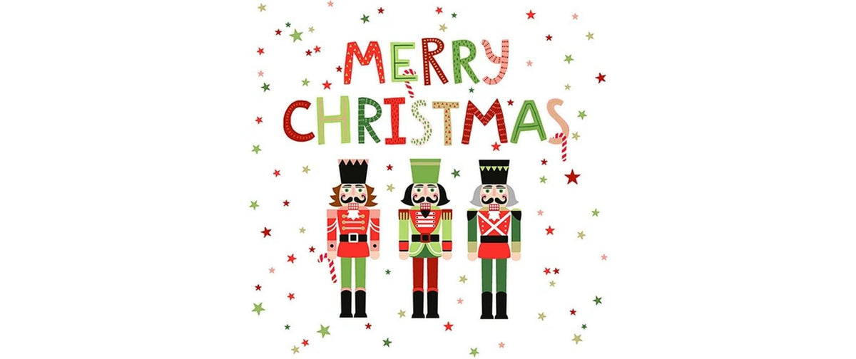 B+C Weihnachtsservietten Nutcrackers Grösse 33x33cm, 20 Stück, 3-lagig