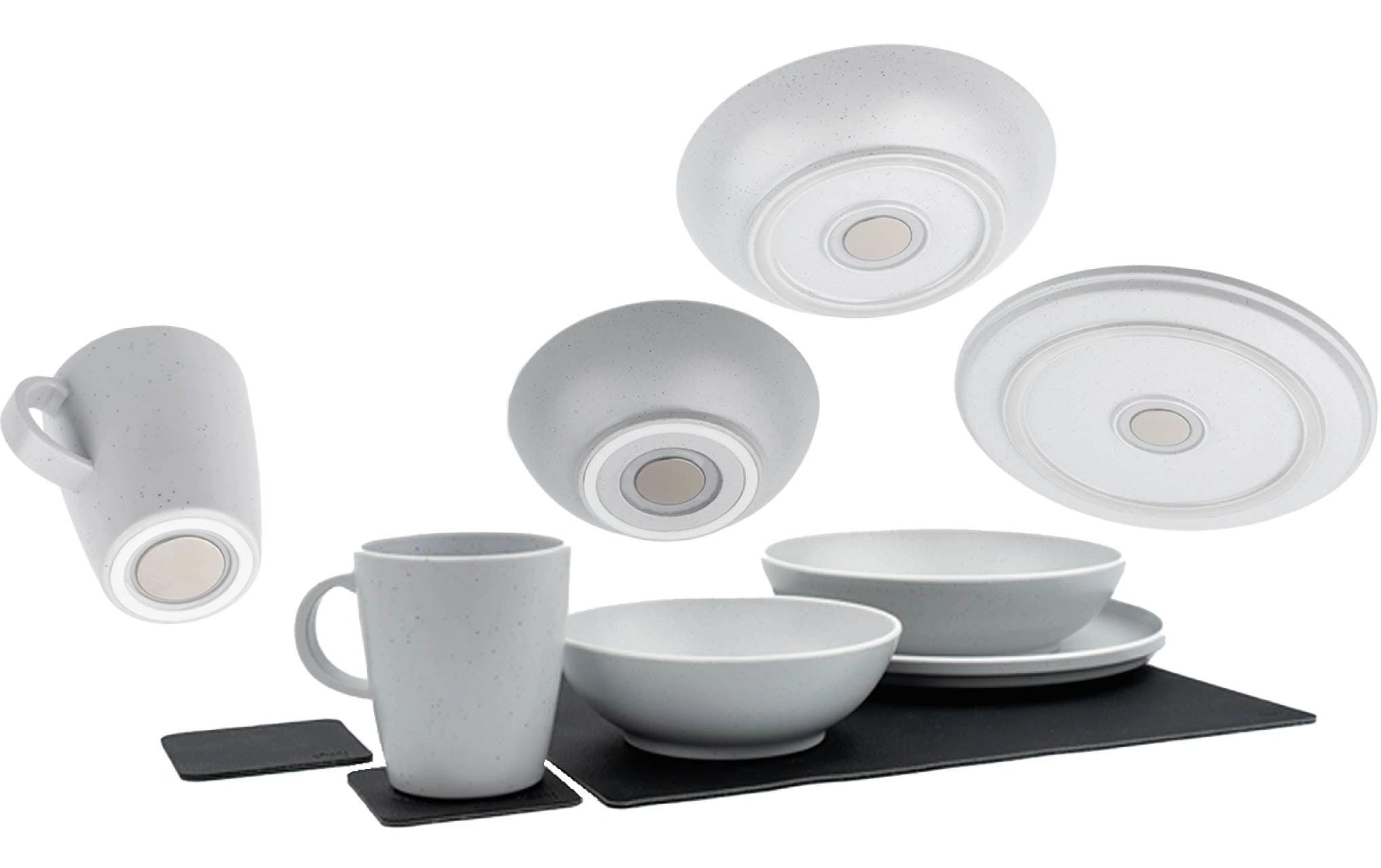 Silwy Kunststoff-Geschirr-Set Dolomit grau, 11teilig, silwy x Brunner
