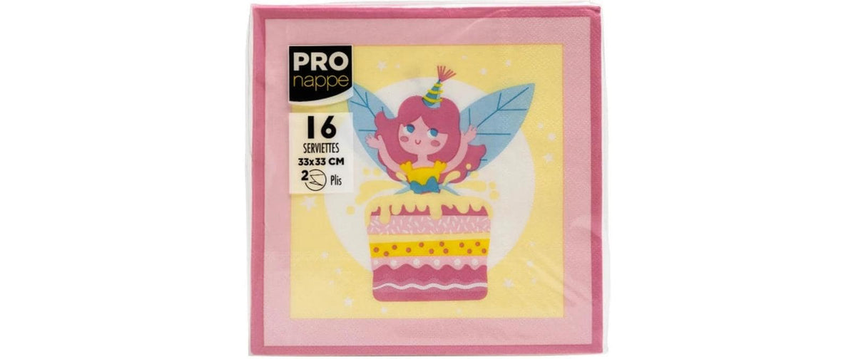 PRO nappe Servietten Fee, 16 Stück 33x33 cm, 3-lagig, Papier