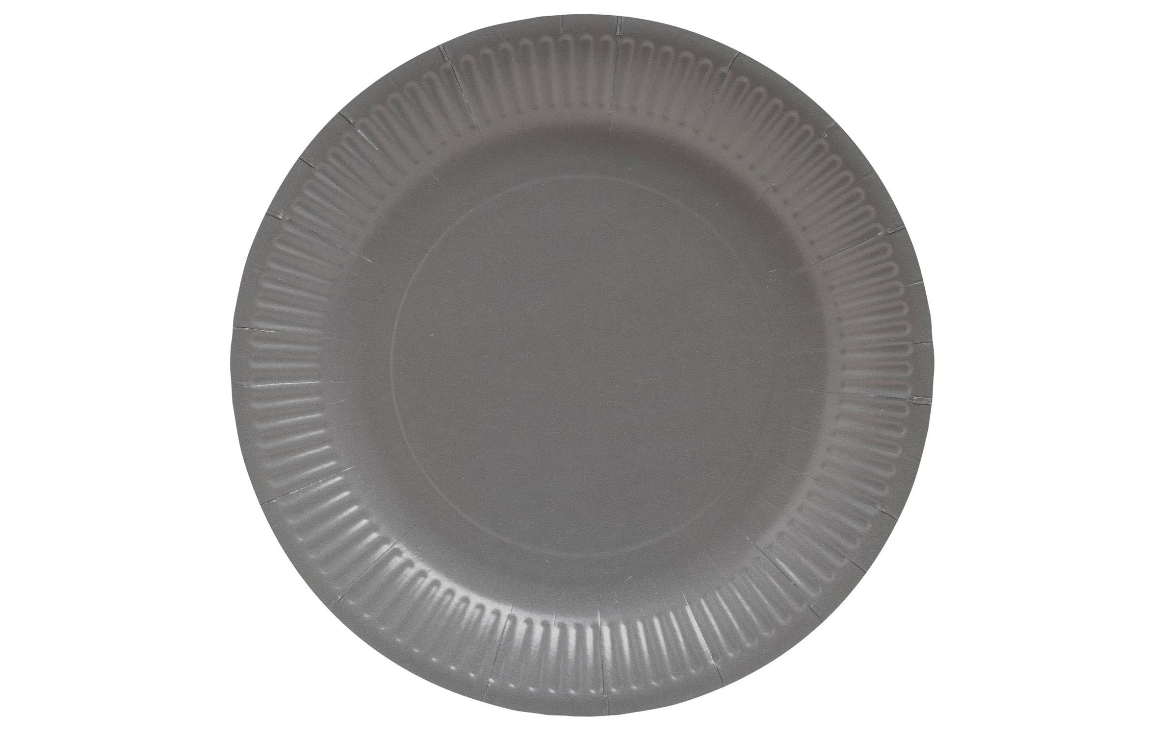 PRO nappe Einweg-Teller Grau, 20 Stück D: 23 cm, Karton, plastikfrei