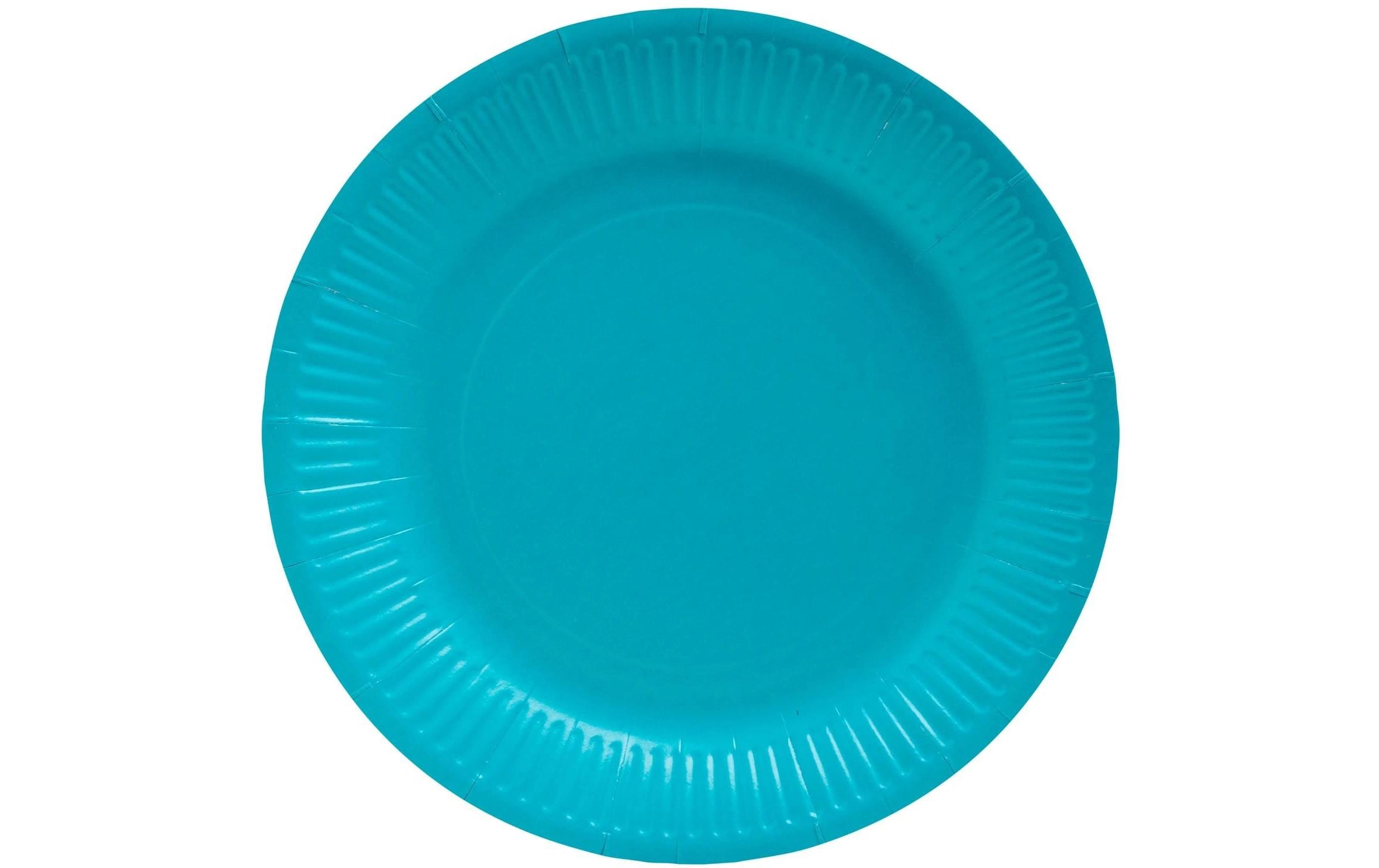 PRO nappe Einweg-Teller Türkis, 20 Stück D: 23 cm, Karton, plastikfrei