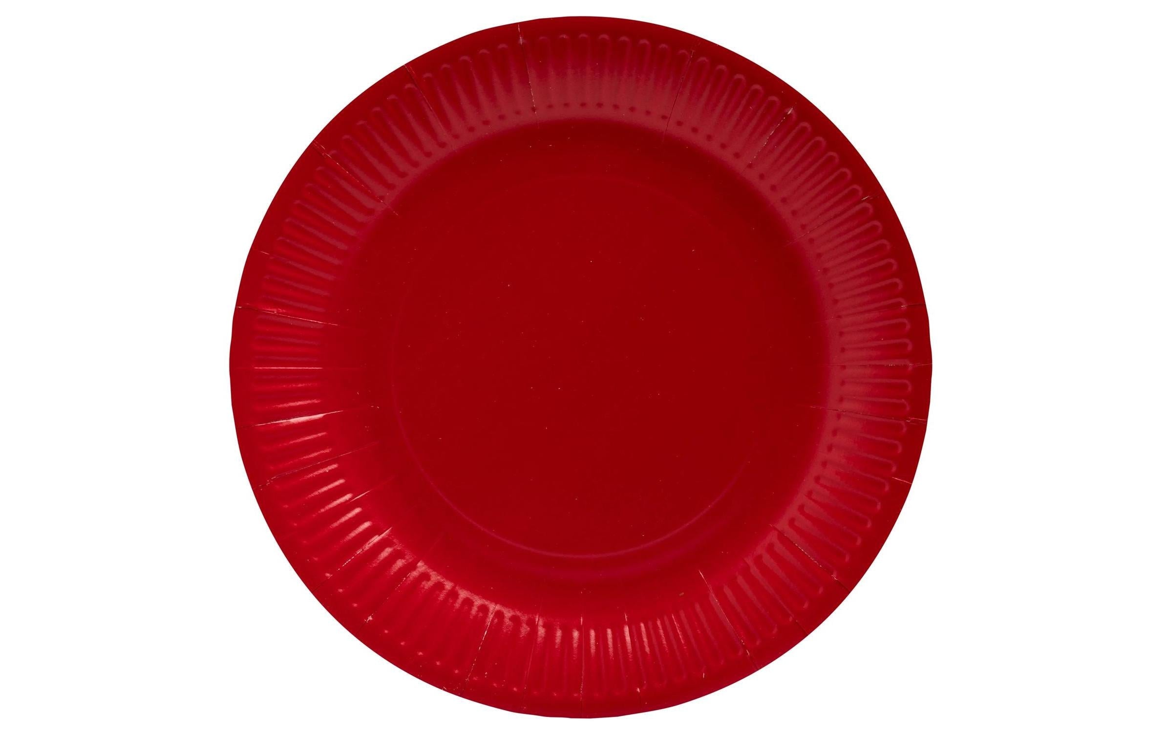 PRO nappe Einweg-Teller Rot, 20 Stück D: 23 cm, Karton, plastikfrei