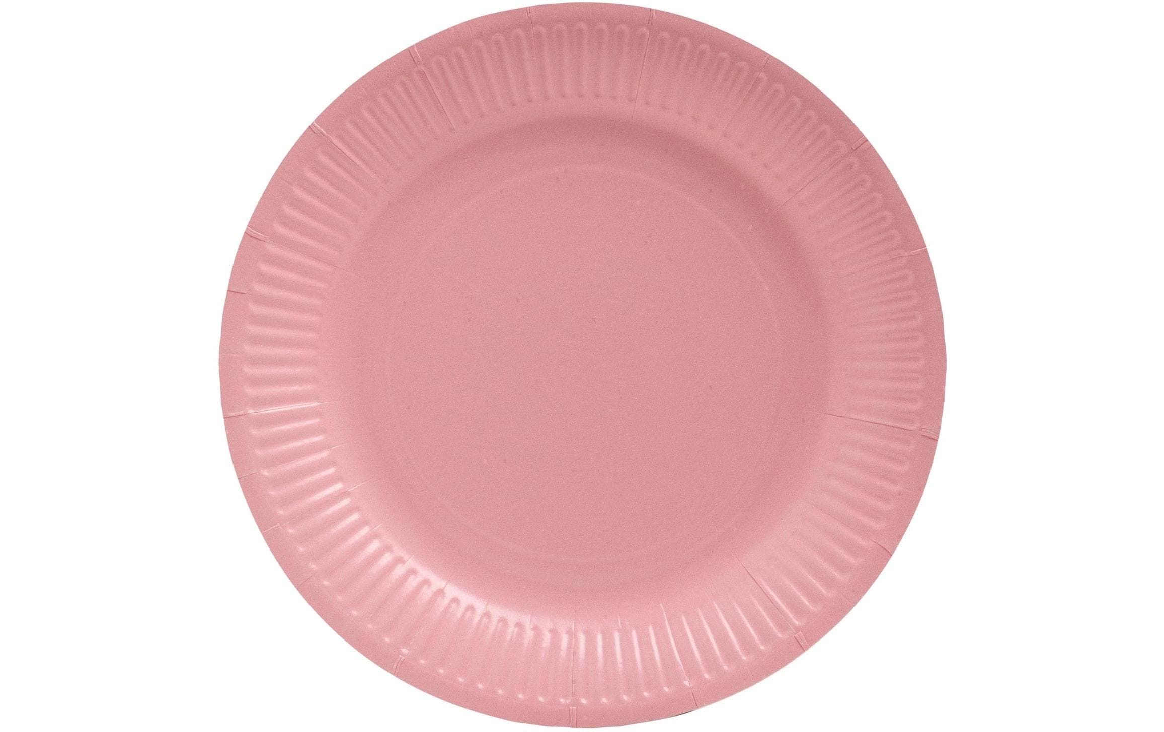 PRO nappe Einweg-Teller Rosa, 20 Stück D: 23 cm, Karton, plastikfrei