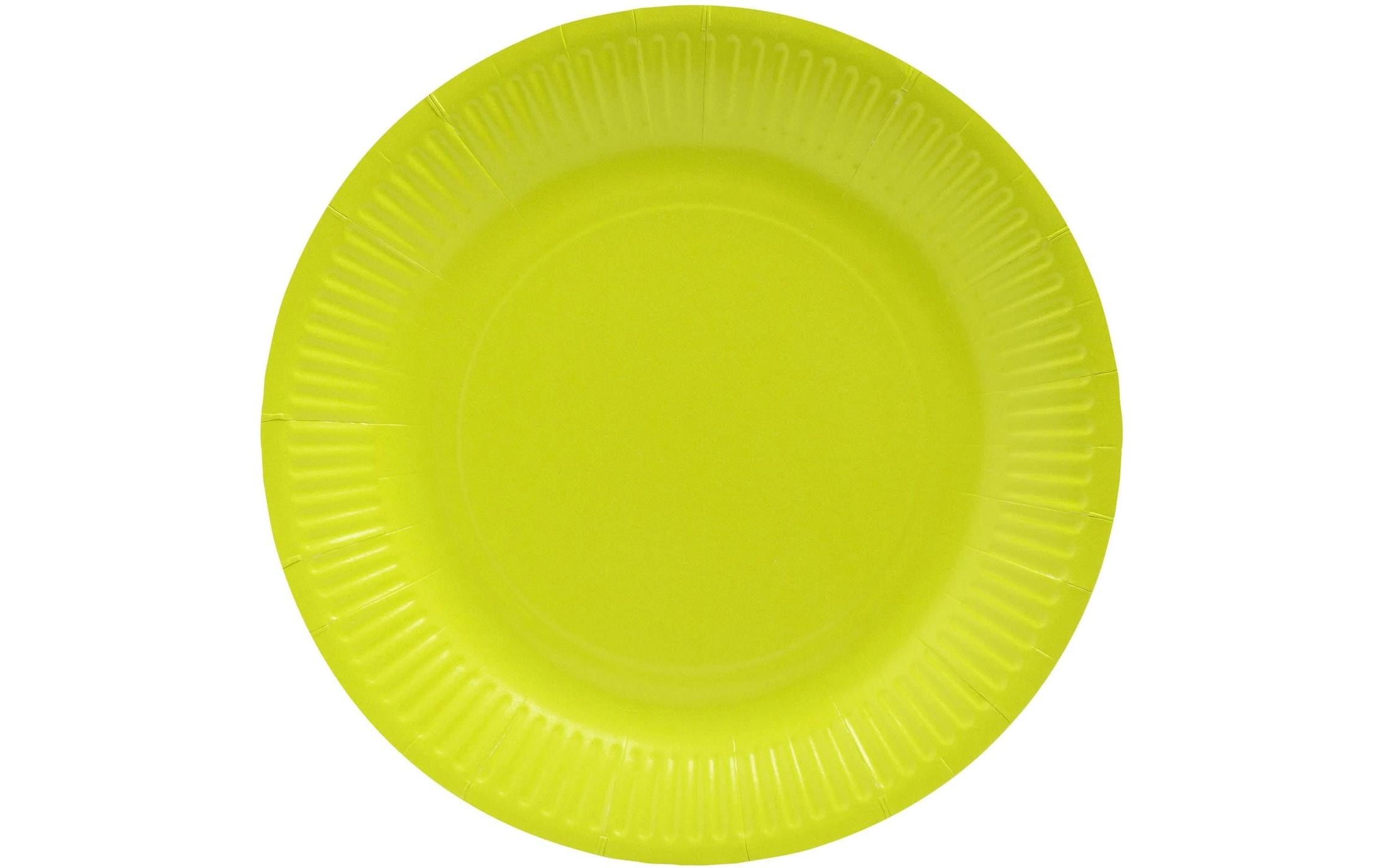 PRO nappe Einweg-Teller Kiwigrün, 20 Stück D: 23 cm, Karton, plastikfrei