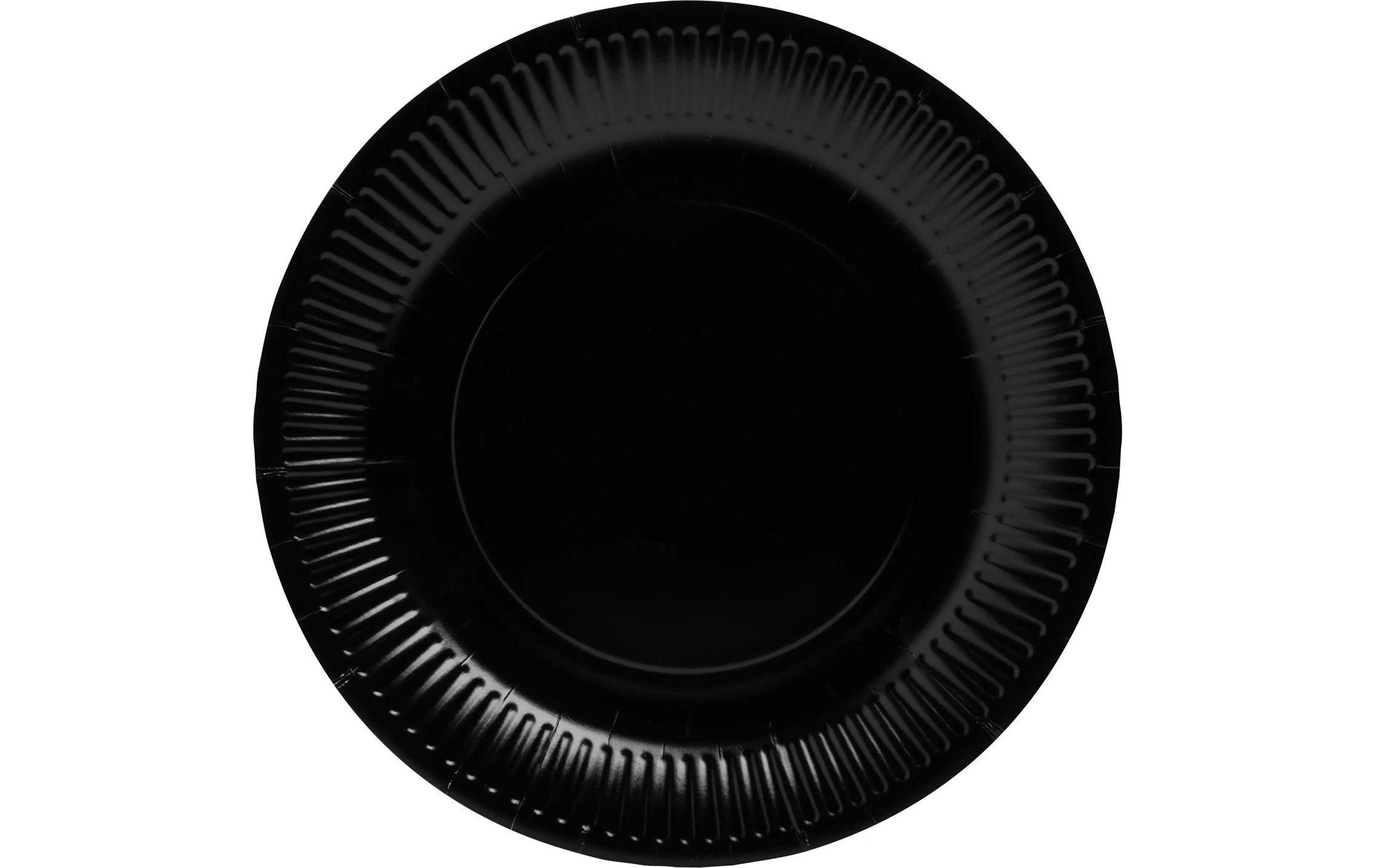 PRO nappe Einweg-Teller Schwarz, 20 Stück D: 23 cm, Karton, plastikfrei