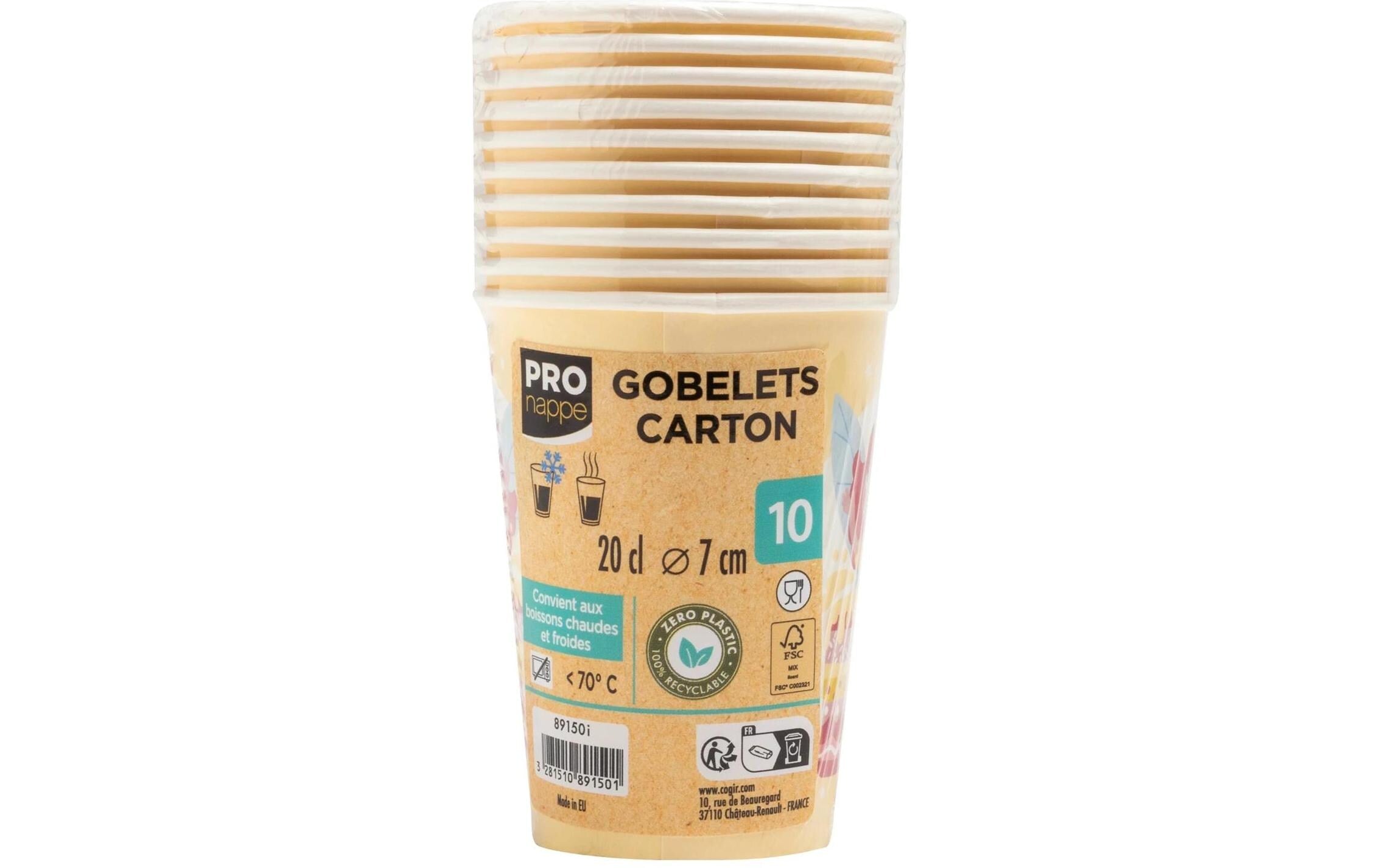 PRO nappe Einweg-Becher Fee, 10 Stk. 2 dl, Karton, D:7 cm