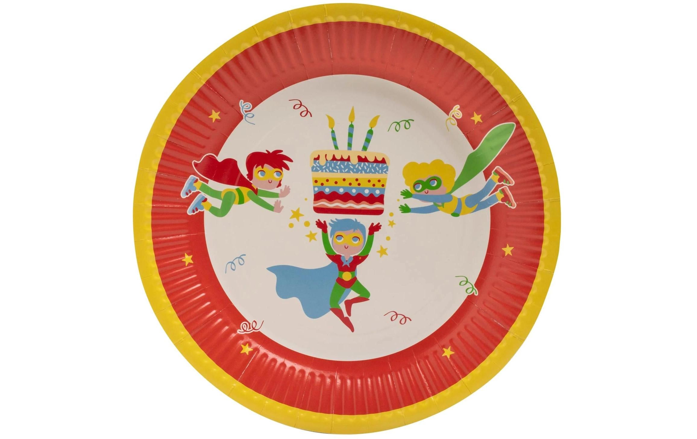 PRO nappe Pappteller Superheld, 10 Stk. D: 23cm, Recyclingkarton, nicht  Mikrowelle