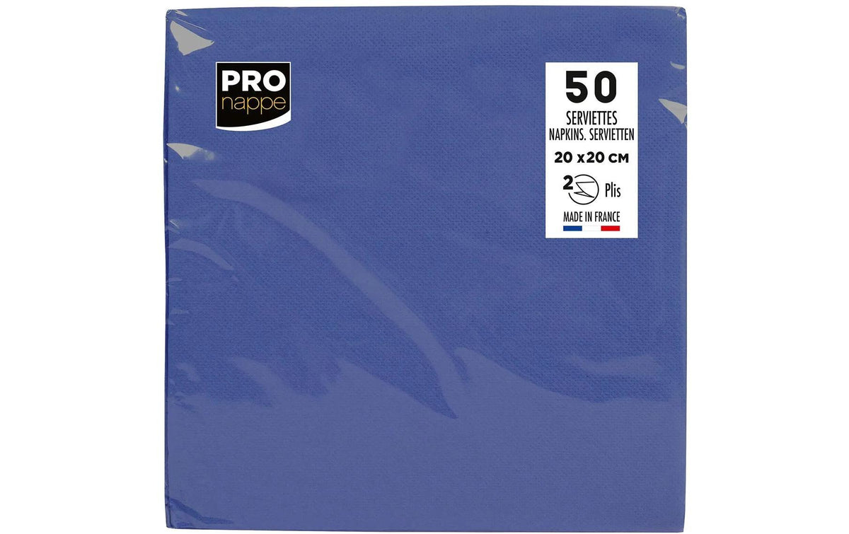 PRO nappe Cocktail Servietten 20x20 cm 50 Stk, Marineblau, 2-lagig, Papier