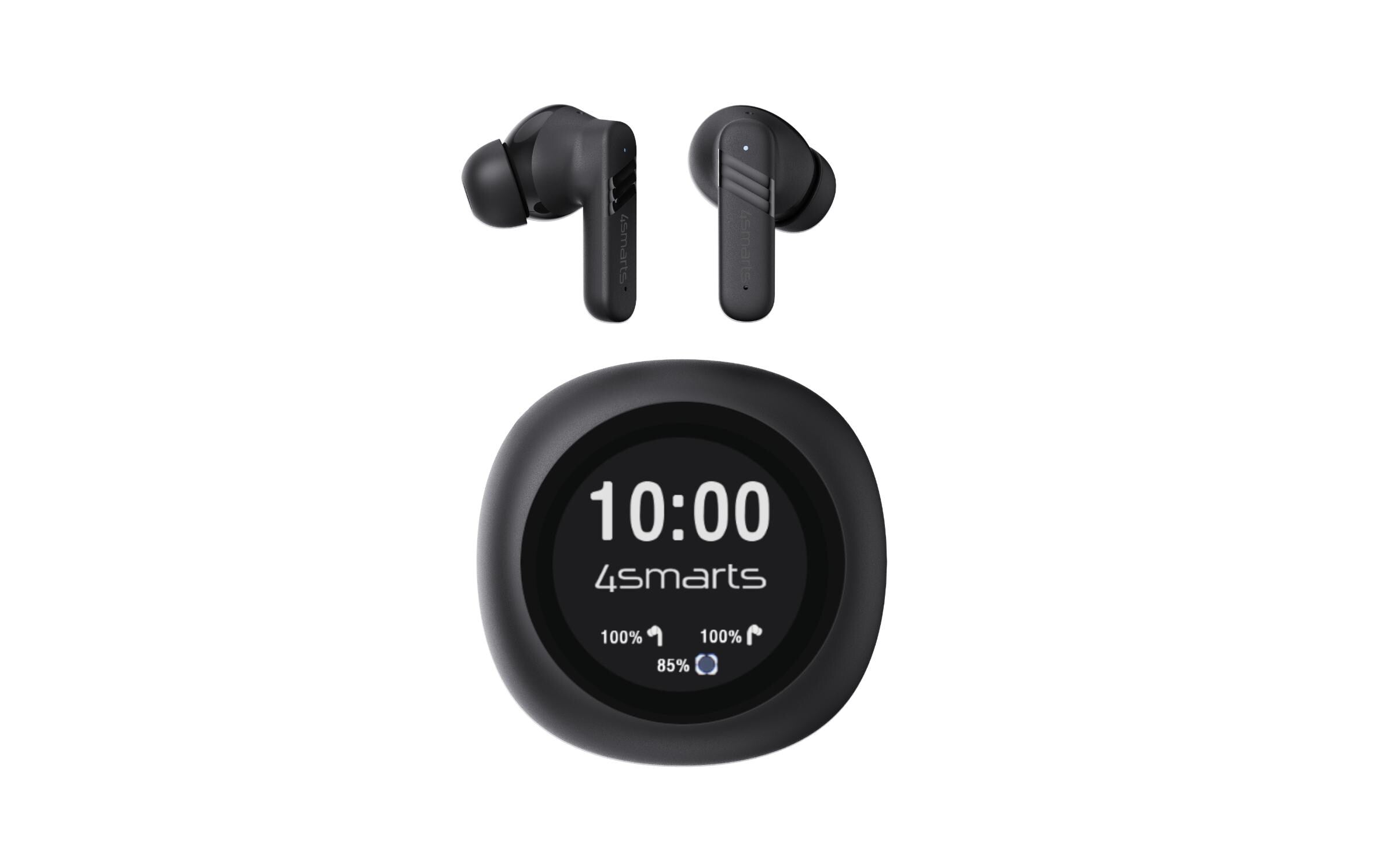 4smarts SkyBuds Screen ANC Schwarz, 5h Wiedergabe, BT 5.4