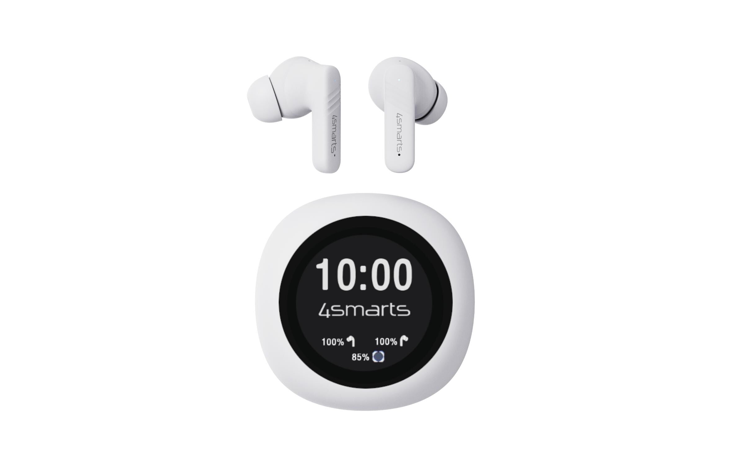4smarts SkyBuds Screen ANC Weiss, 5h Wiedergabe, BT 5.4