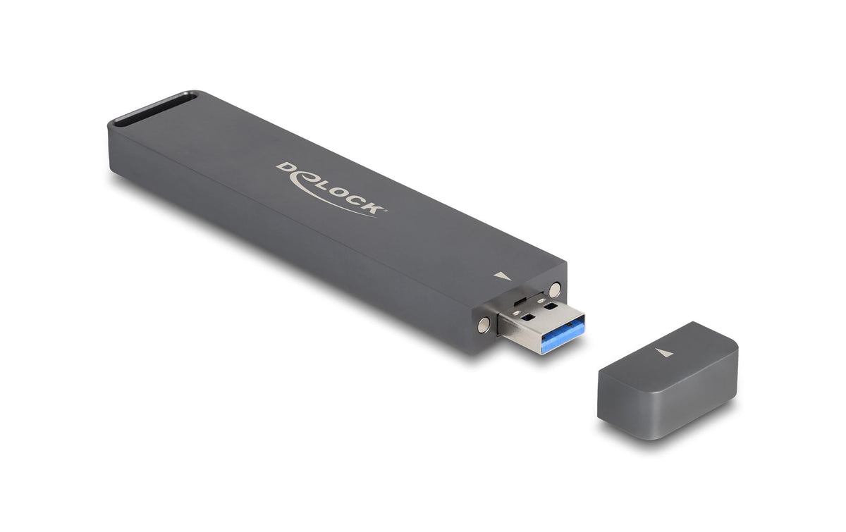 Delock M.2 NVMe SSD Gehäuse USB-A, 10Gbps M.2 NVMe PCIe, PCIe oder SATA SSD