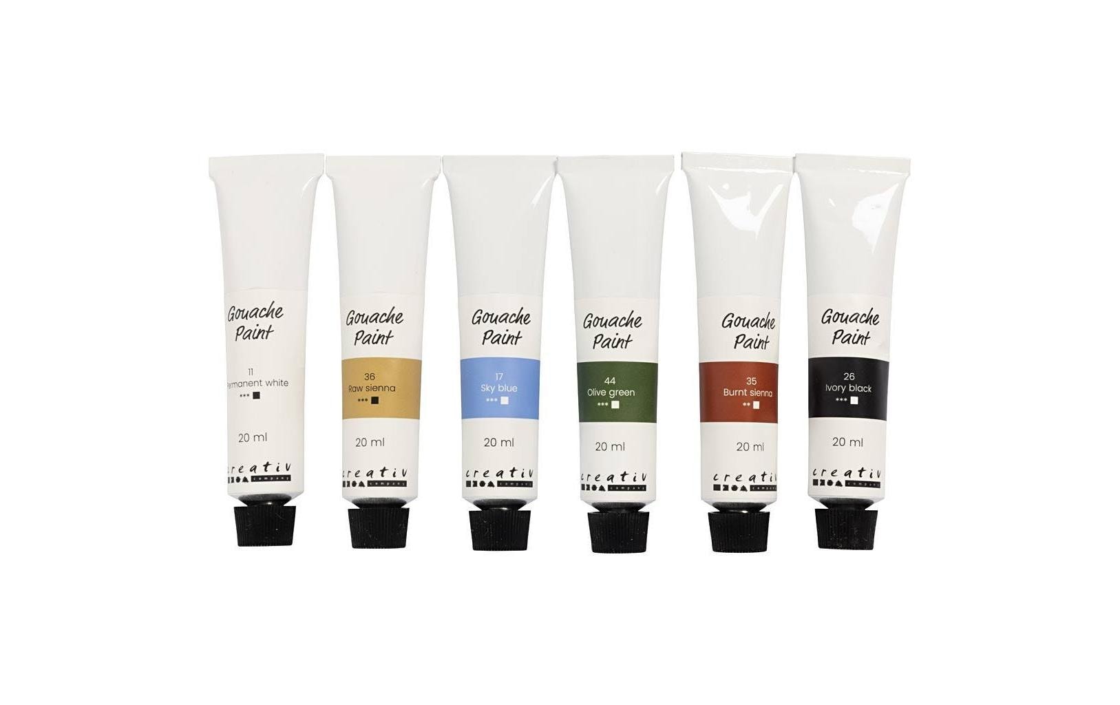 Creativ Company Wasserfarbe Gouache 6 x 20 ml, Natur