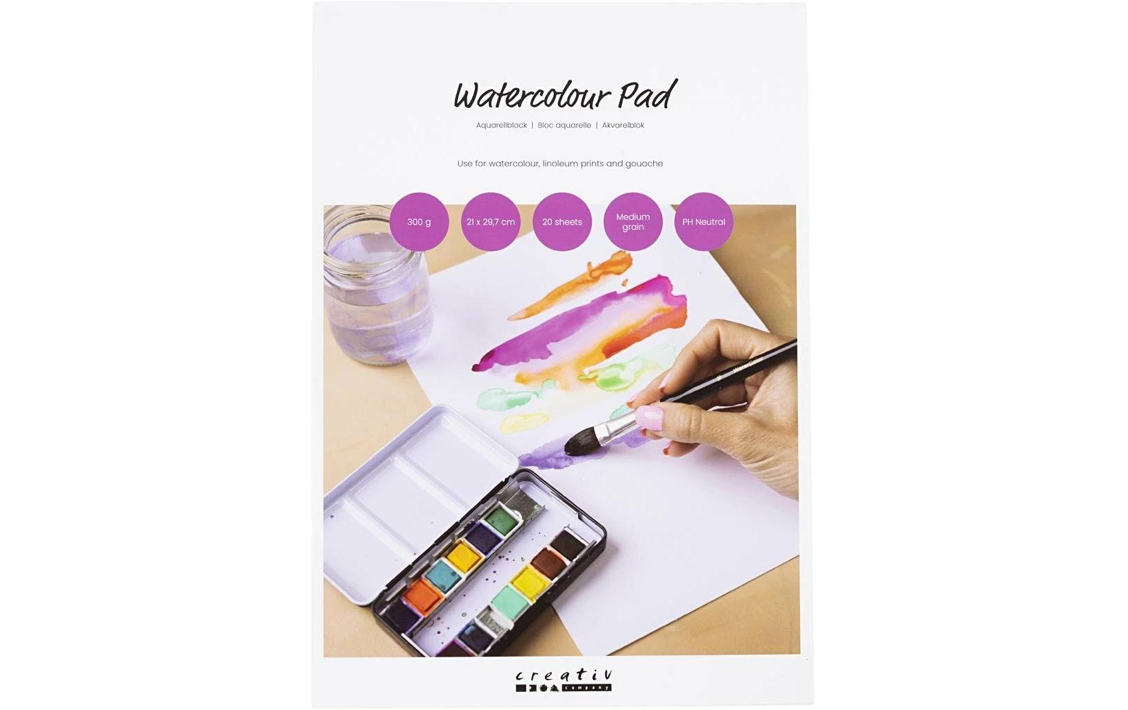 Creativ Company Malblock Wasserfarbe, A4, 300gm2