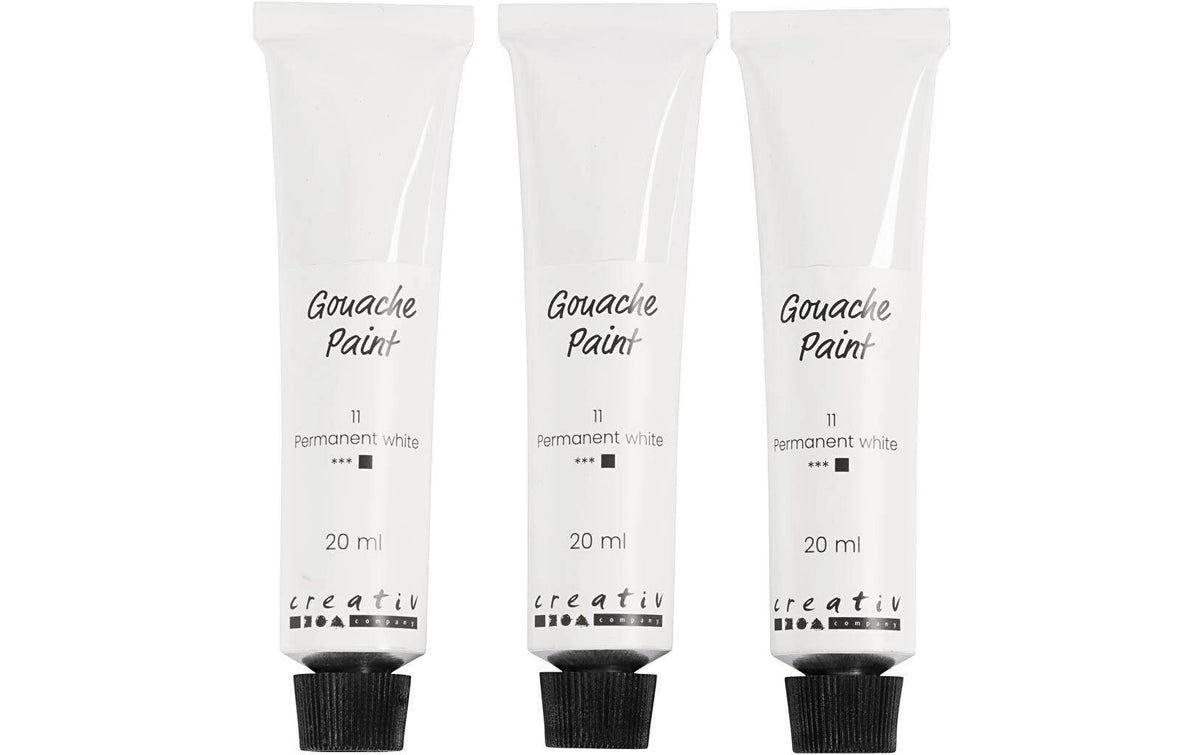 Creativ Company Wasserfarbe Gouache 3x20ml, weiss