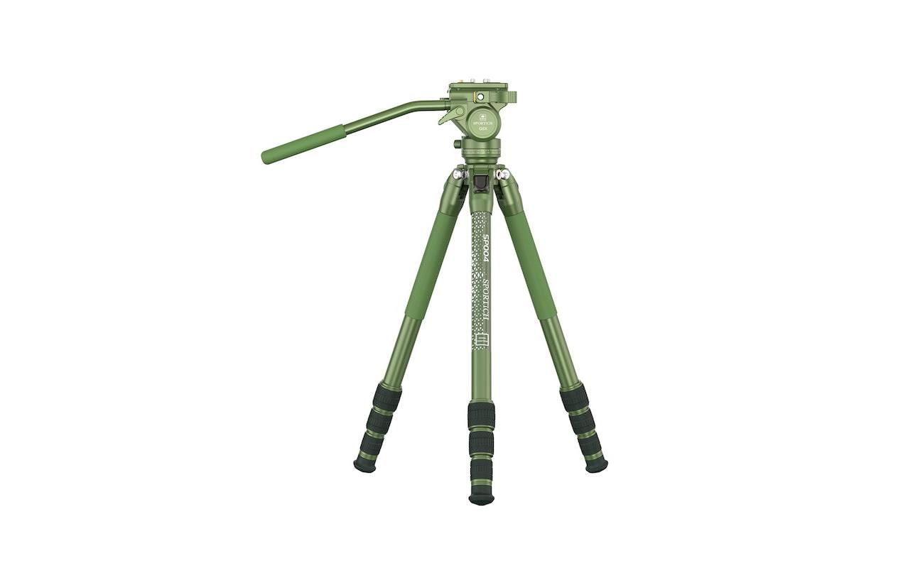 Sirui SP004+G5X Aluminum Tripod mit Videoneiger matt grün