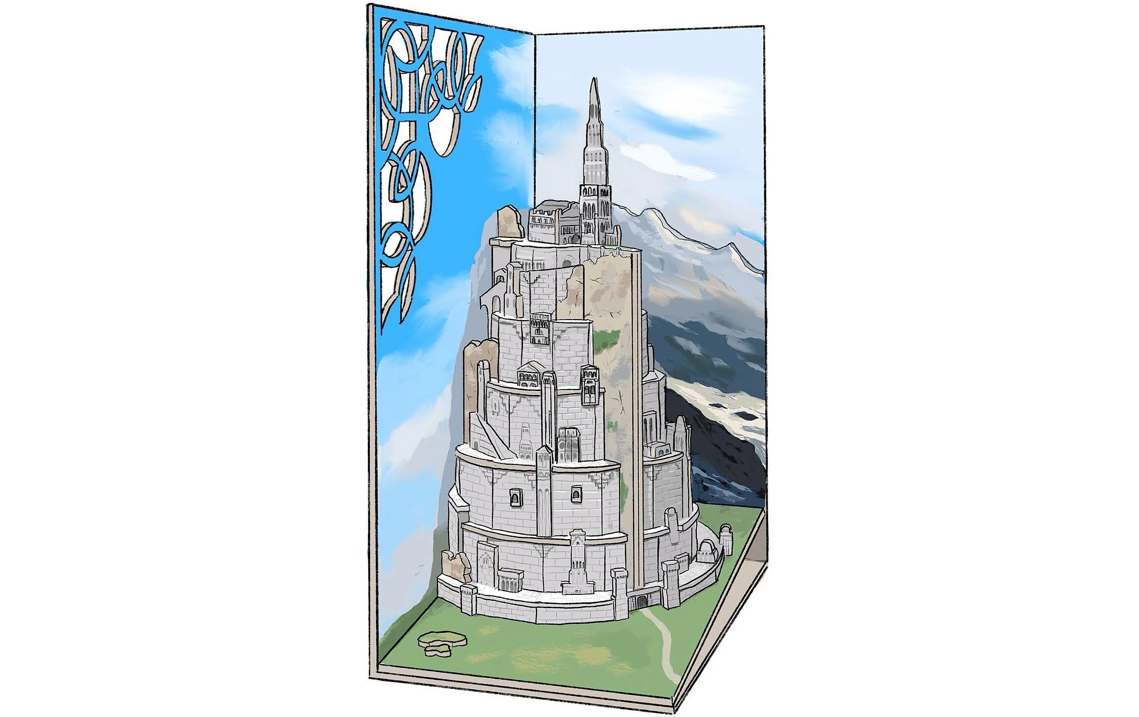 Tiny Adventures Lord o.t. Rings Minas Tirit Holzbausatz, inklusive LEDs