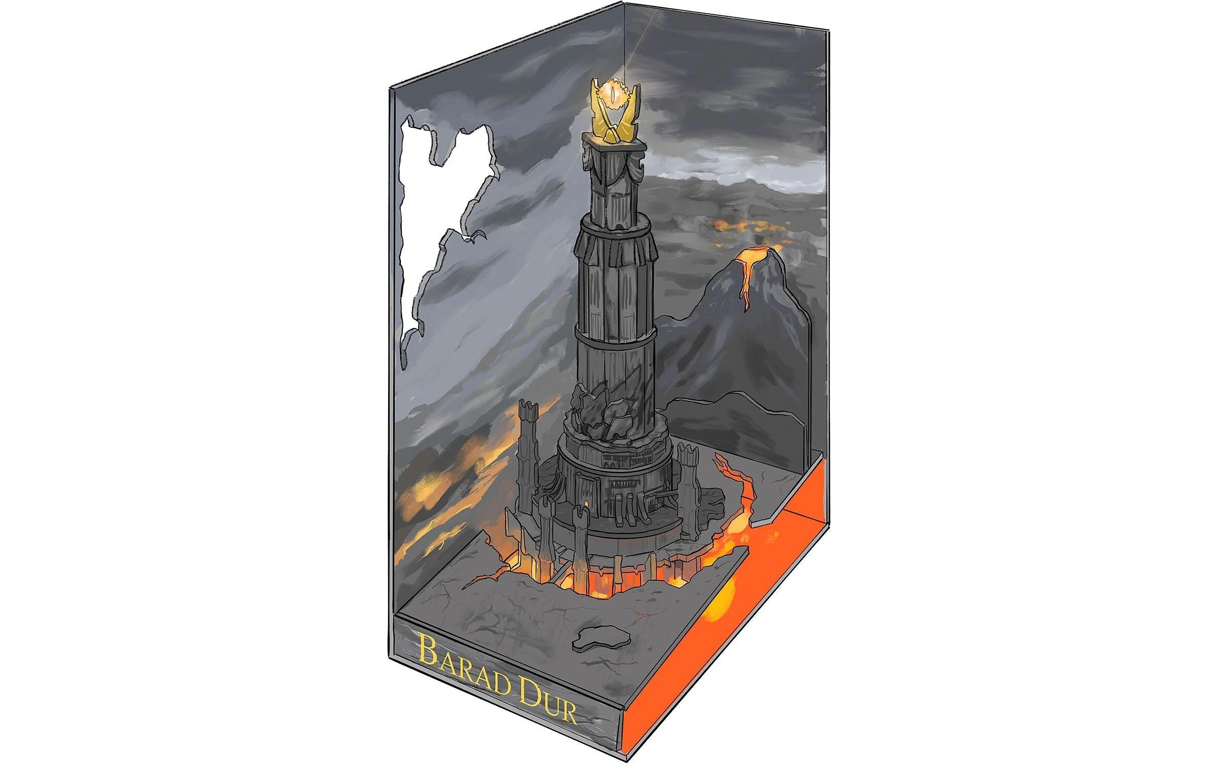 Tiny Adventures Lord o.t. Rings Barad Dur Holzbausatz, inklusive LEDs
