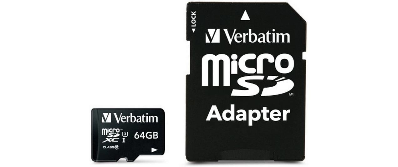 Verbatim Card Pro U3 SDXC Card C10 64GB UHS-I U3, les. 90MB/s, schr. 45MB/s