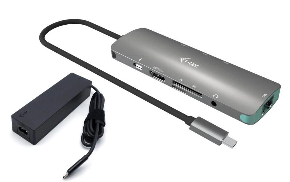 i-tec USB-C Metal Nano Docking Station 4K HDMI LAN PD 100 W + Charger 100W