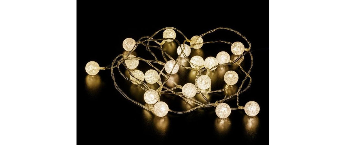 Dameco LED Micro Draht Balls 190cm LED ww, inkl. Timer 6/18h, exkl. 2x AA